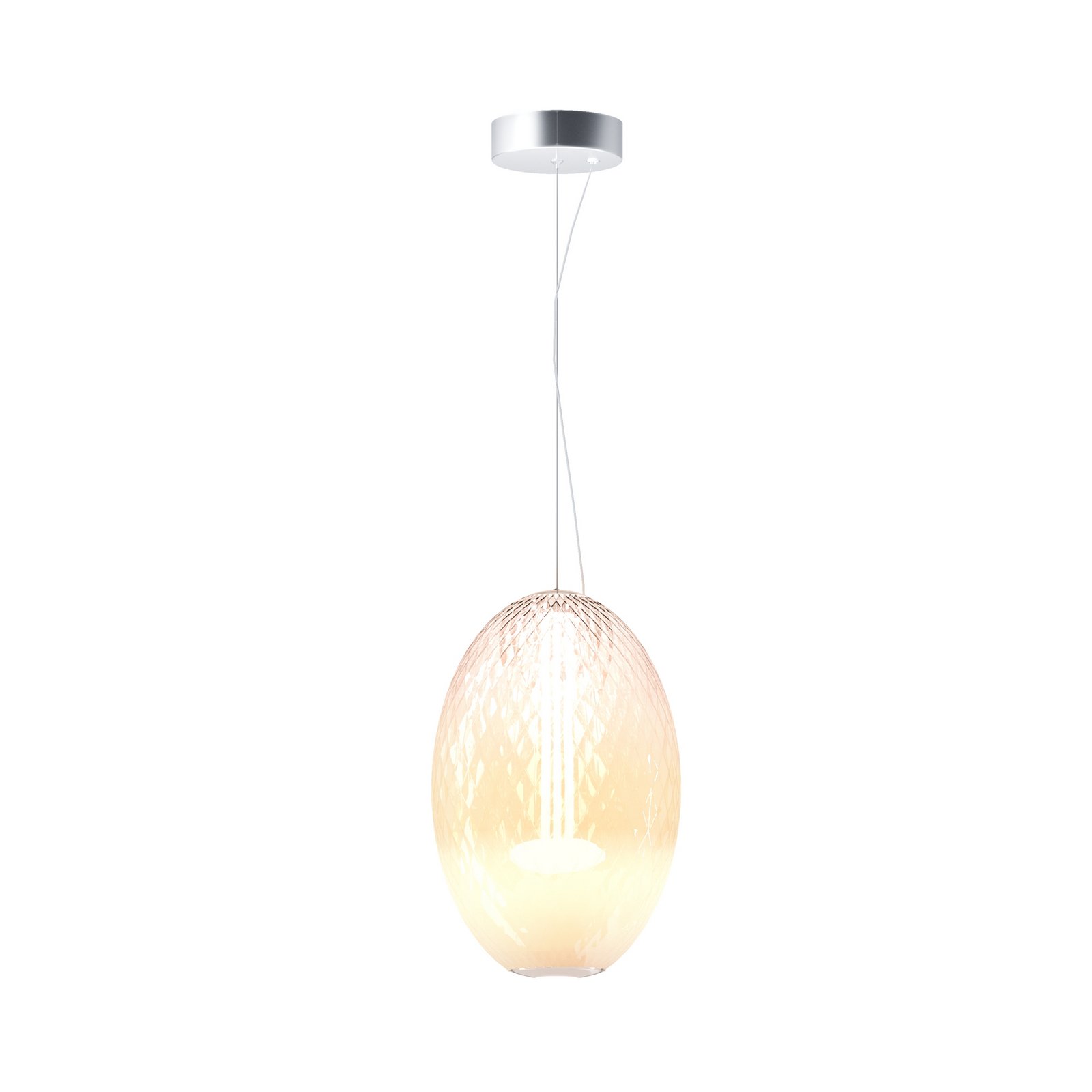 Maytoni Żyrandol szklany Bruma, chrom/biały, wysokość 40 cm