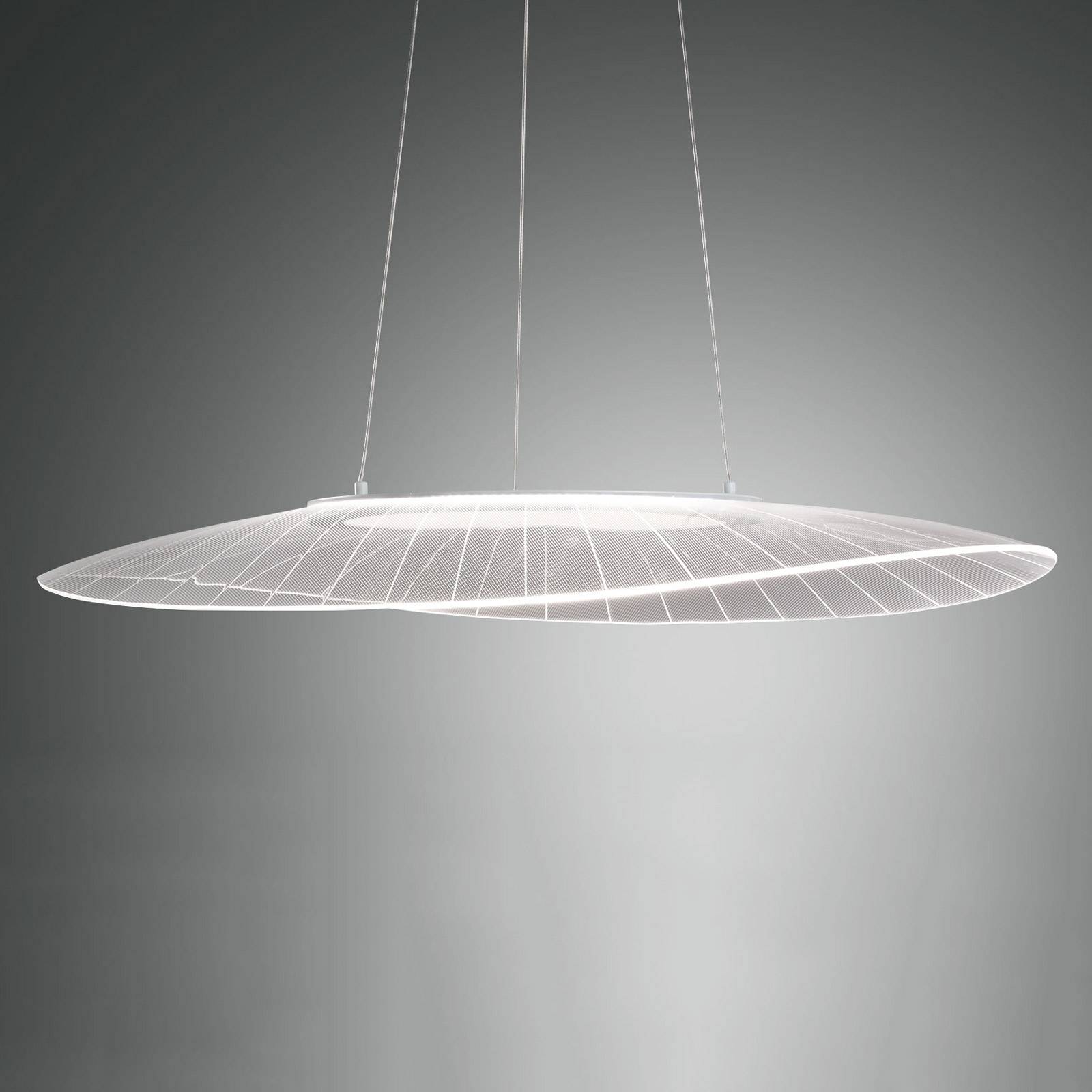 LED-pendellampe Vela hvit oval 78 cm x 55 cm