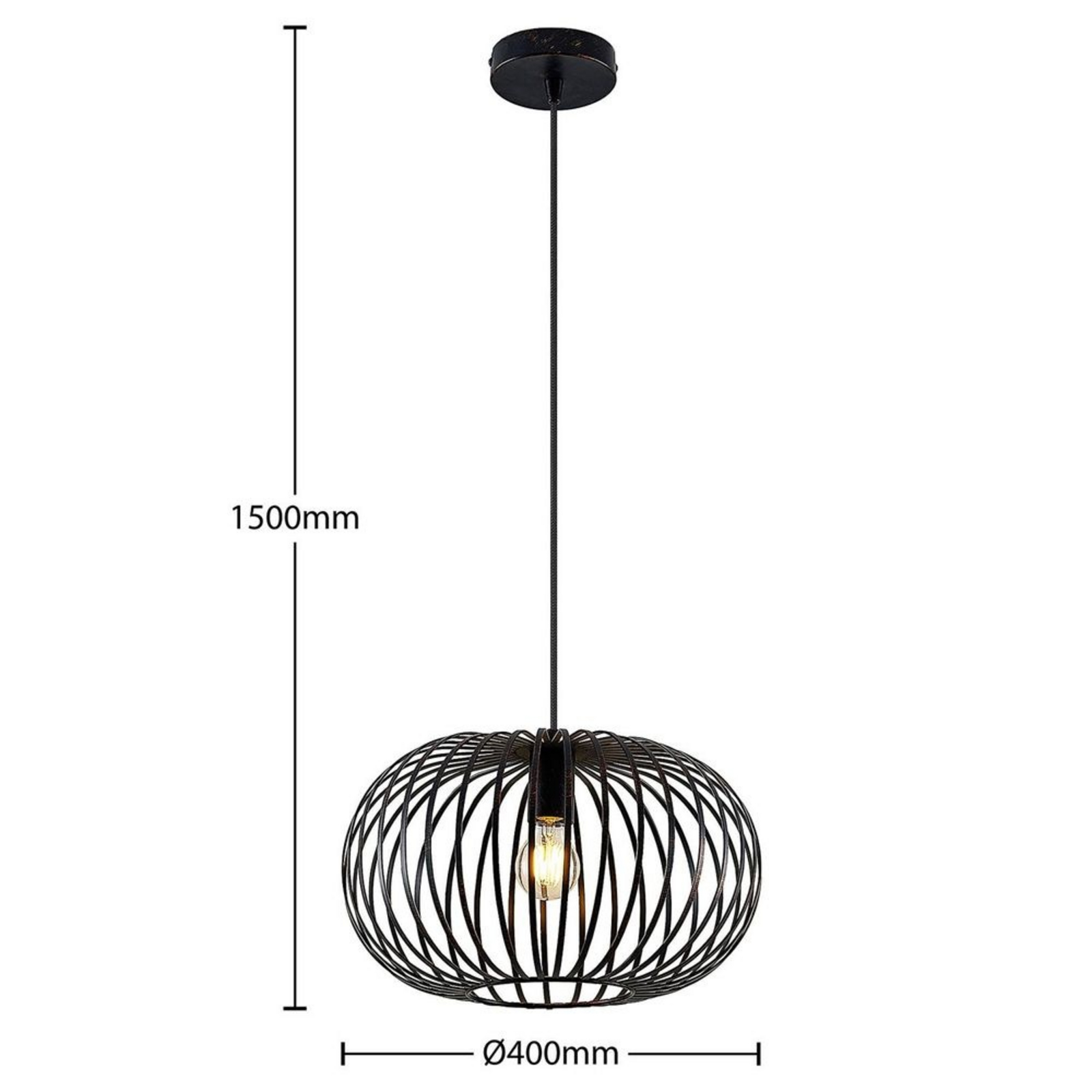 Rosalea Függőlámpa Black/Copper - Lindby