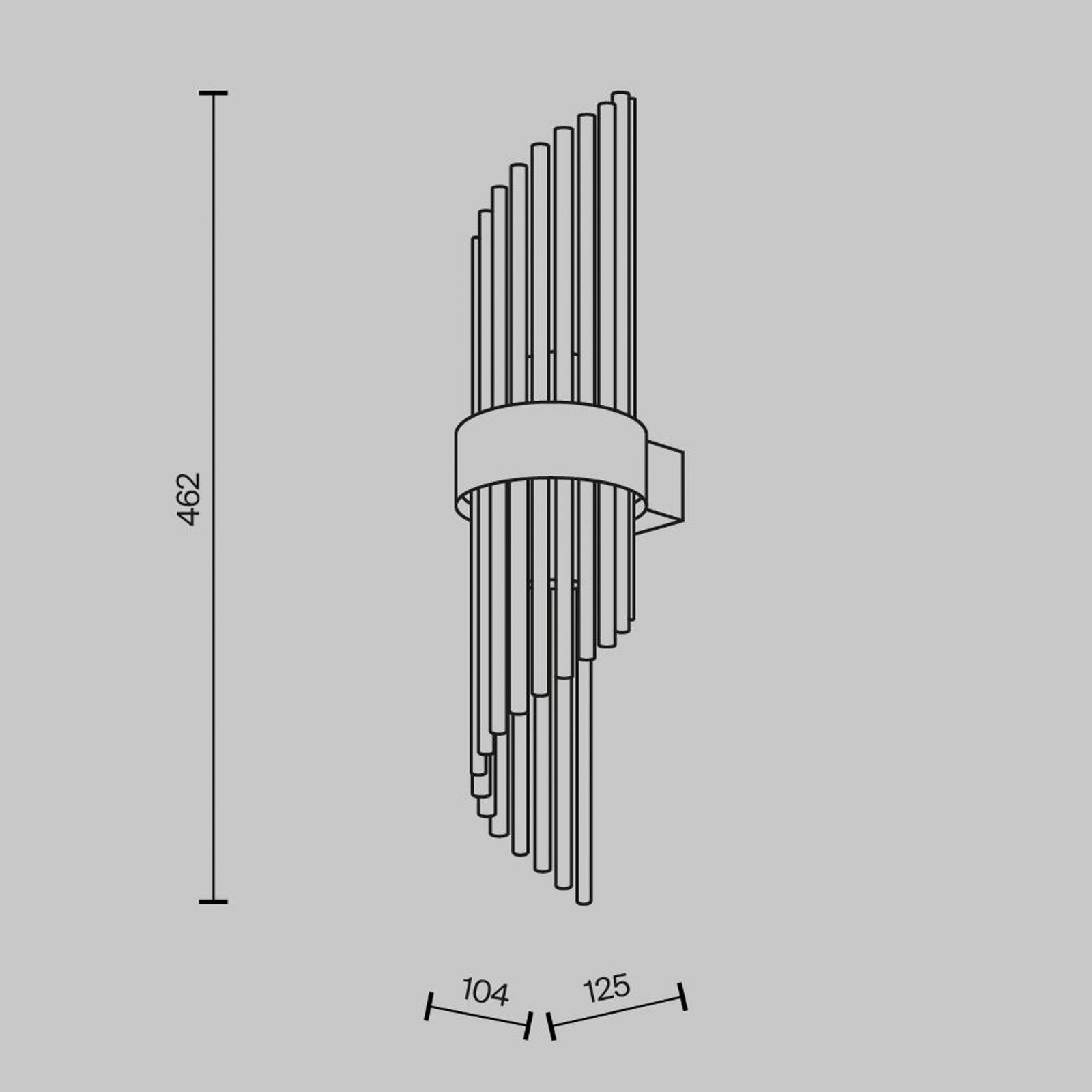 Maytoni Aplique de pared Frame, 2 luces, altura 46 cm, dorado/claro