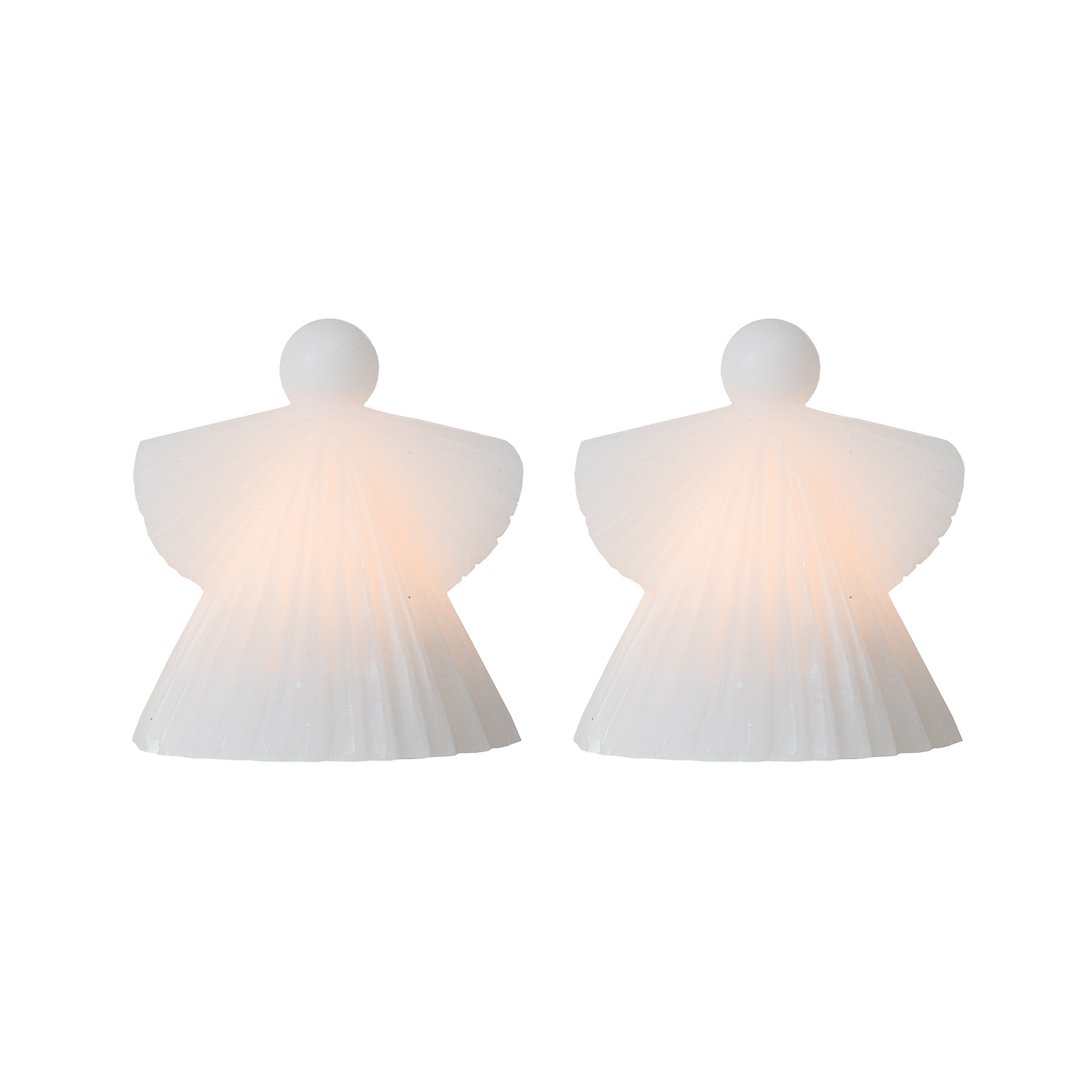 LED декоративна фигурка Asta, ангел, бял восък, 10 см, комплект от 2
