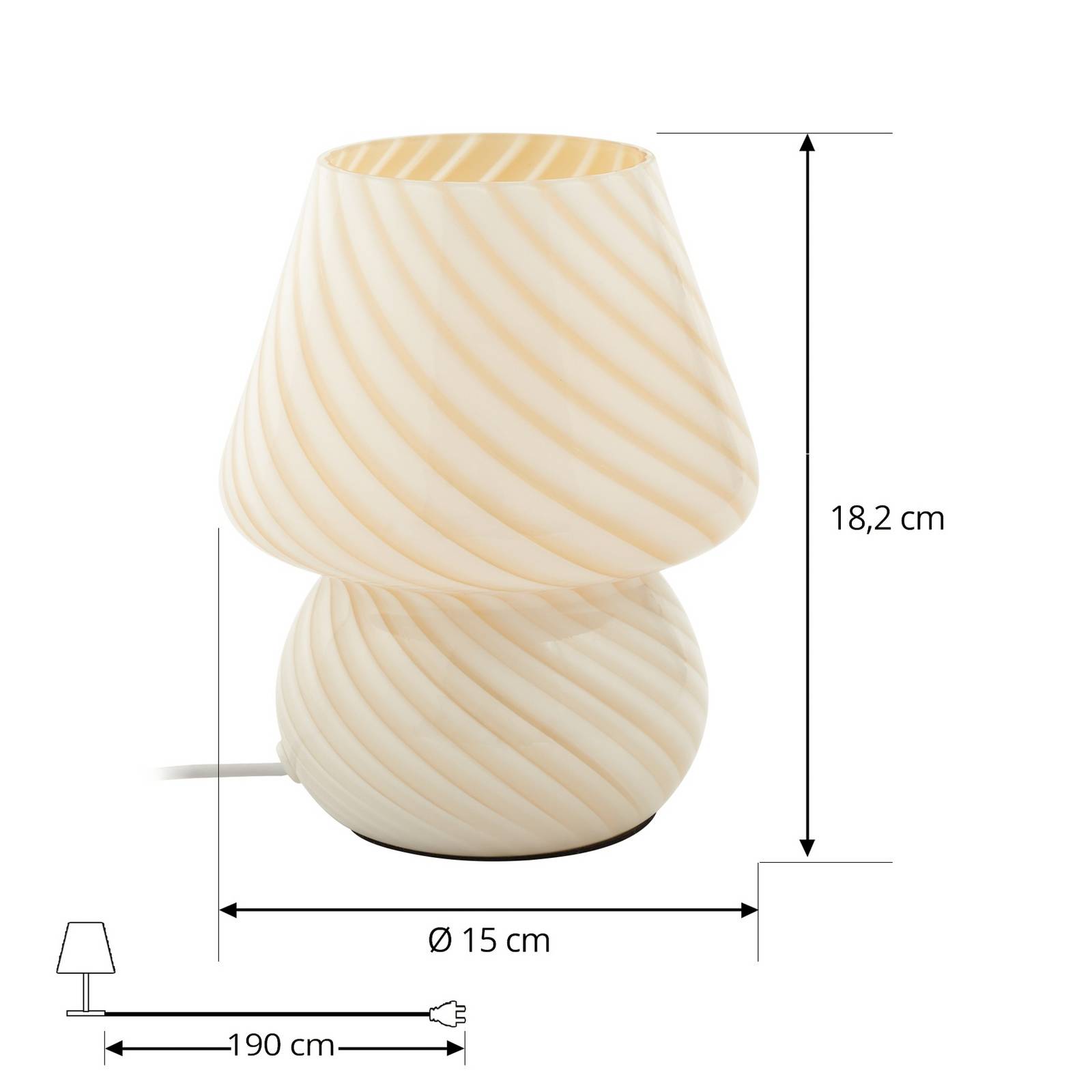 Lampa stołowa Lindby Andriana, żółty/biały, szkło, Ø 15 cm