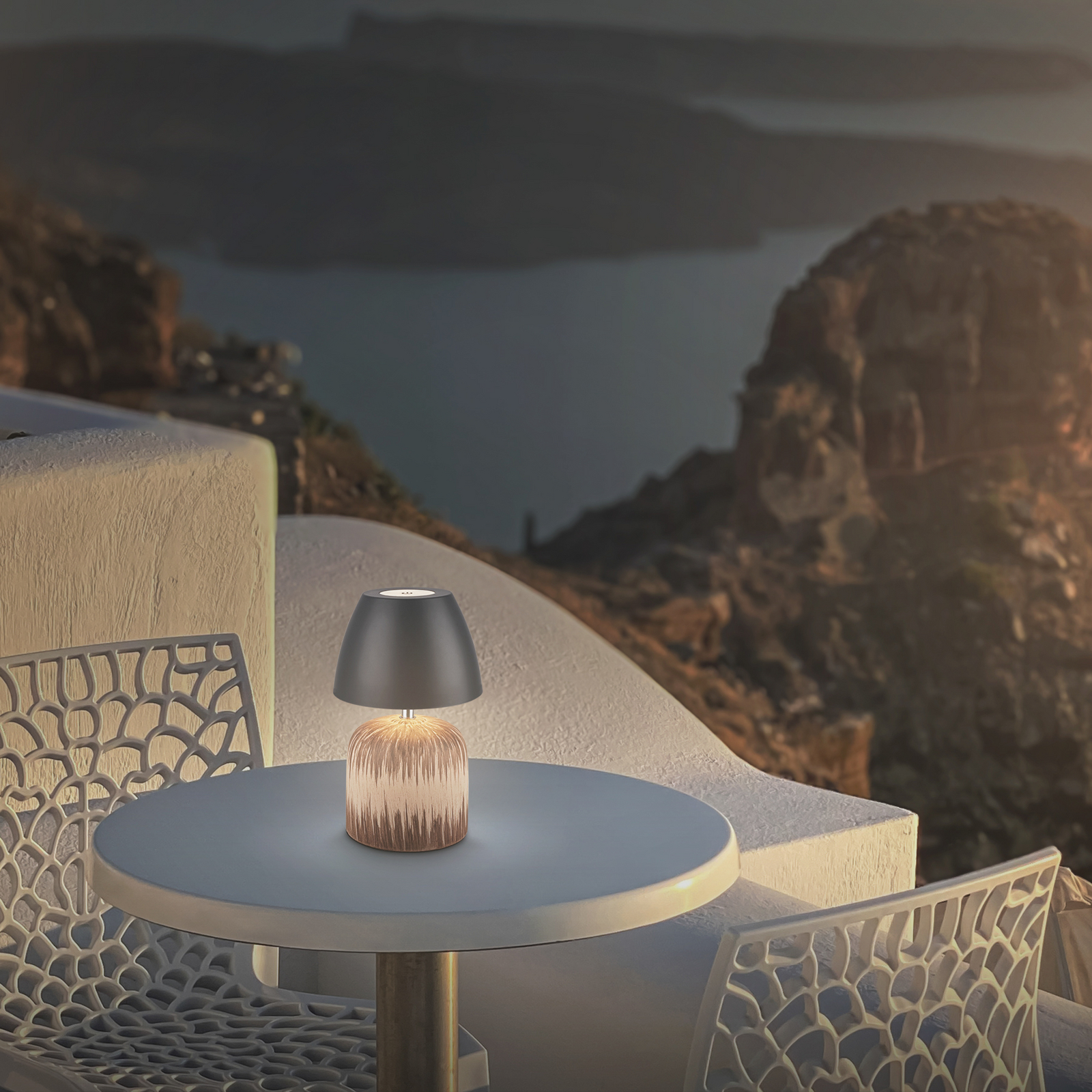 LED tafellamp op accu Brilo unplugged Cera, antraciet, 22 cm LED tafellamp op accu Brilo unplugged Cera, antraciet, 22 cm