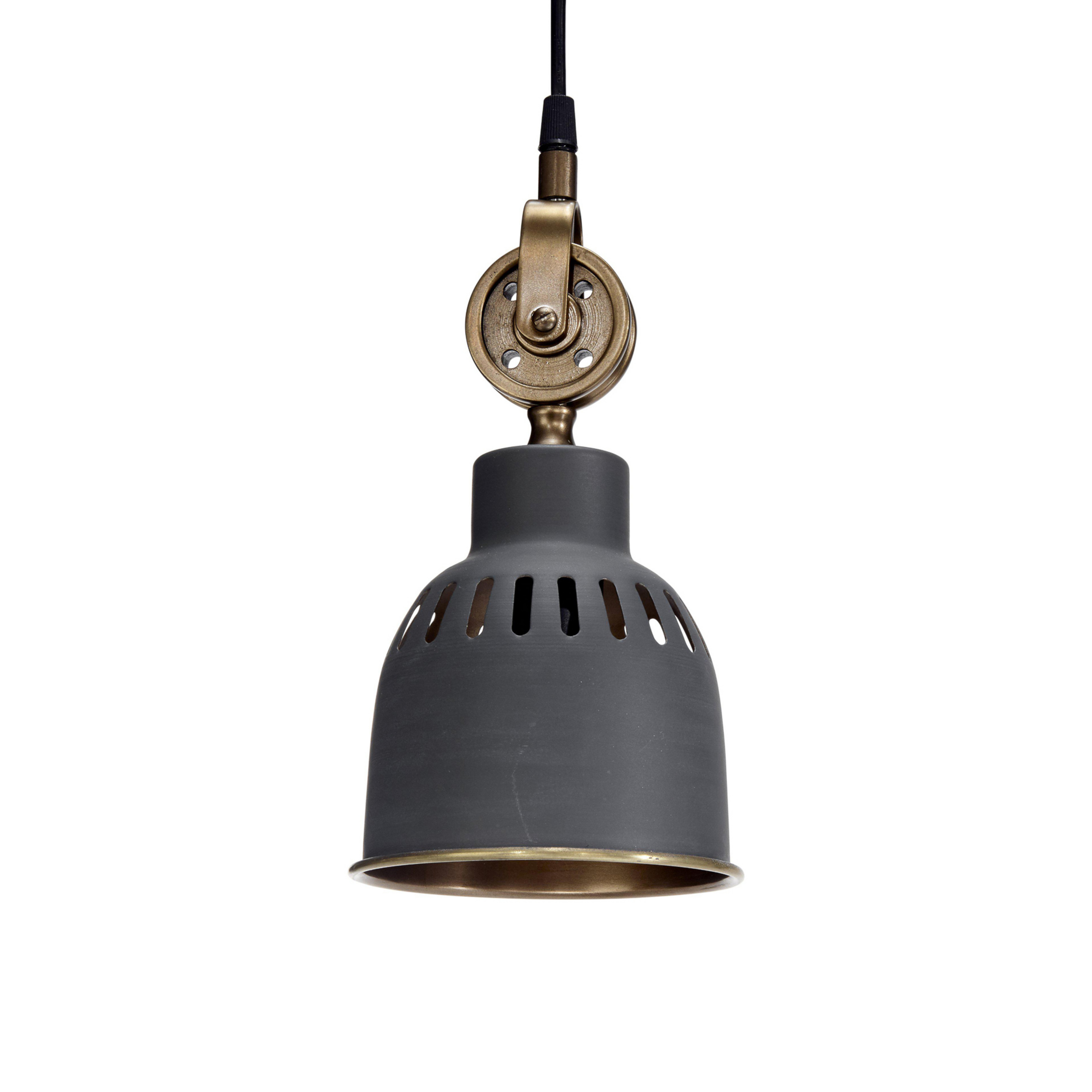 PR Home Cleveland hængelampe, Ø 14 cm, grå/messing