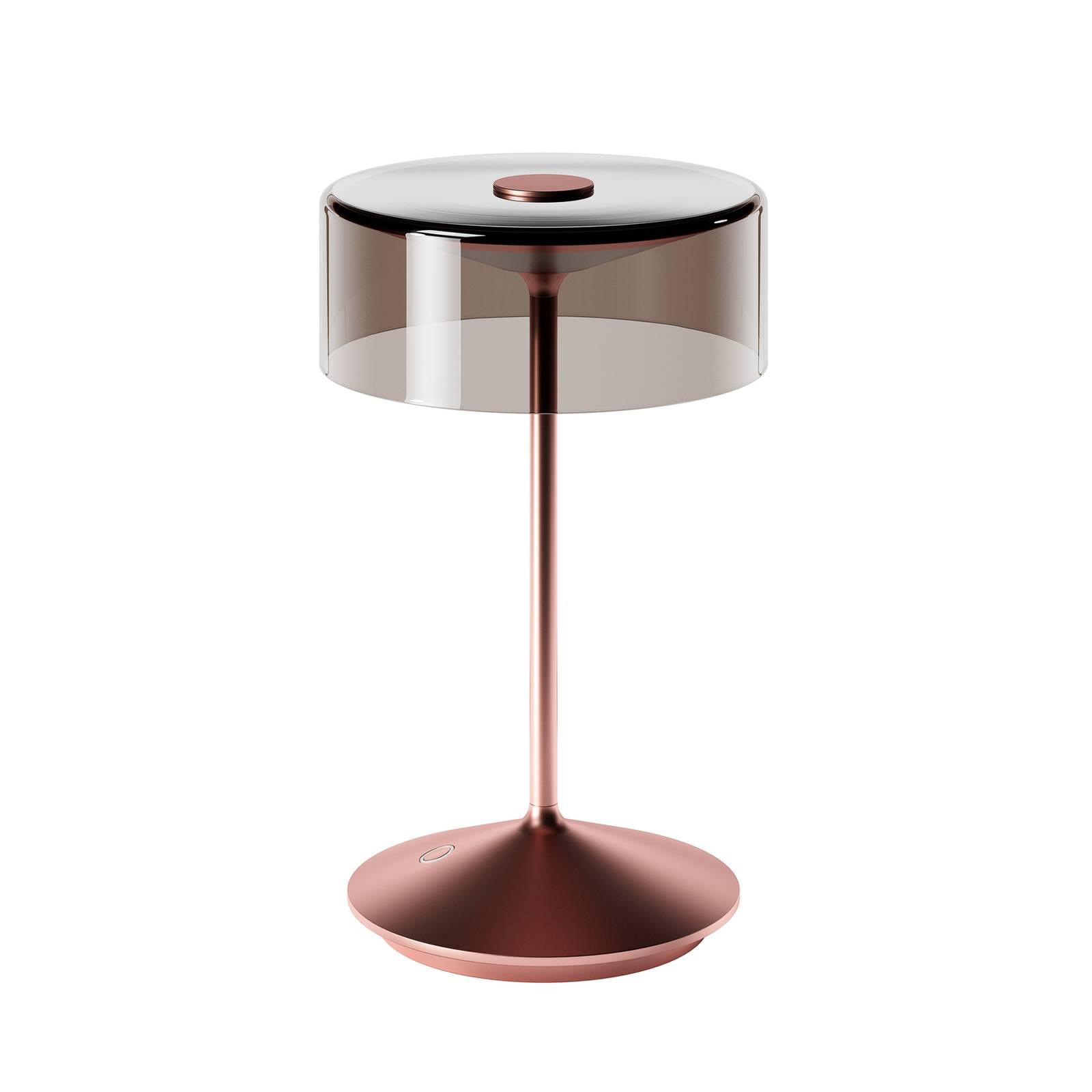SIGOR Numotion - Dimmbare LED Akku-Tischleuchte Indoor & Outdoor, Höhe 26,5 cm, aufladbar mit Easy-Connect, 12 h Leuchtdauer, Rosegold