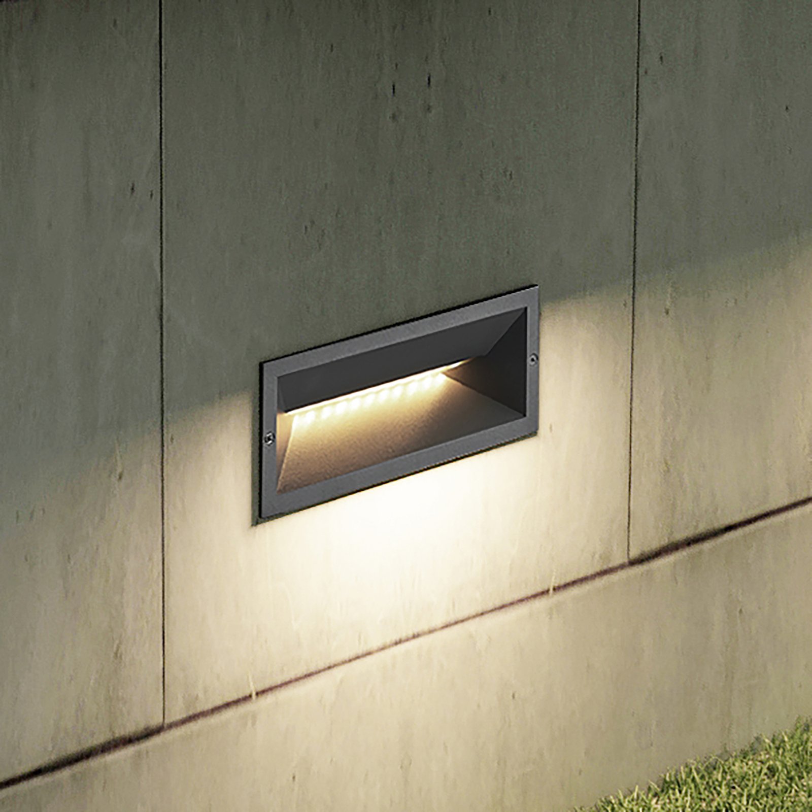 Lucande Jaano LED recessed wall light outdoors