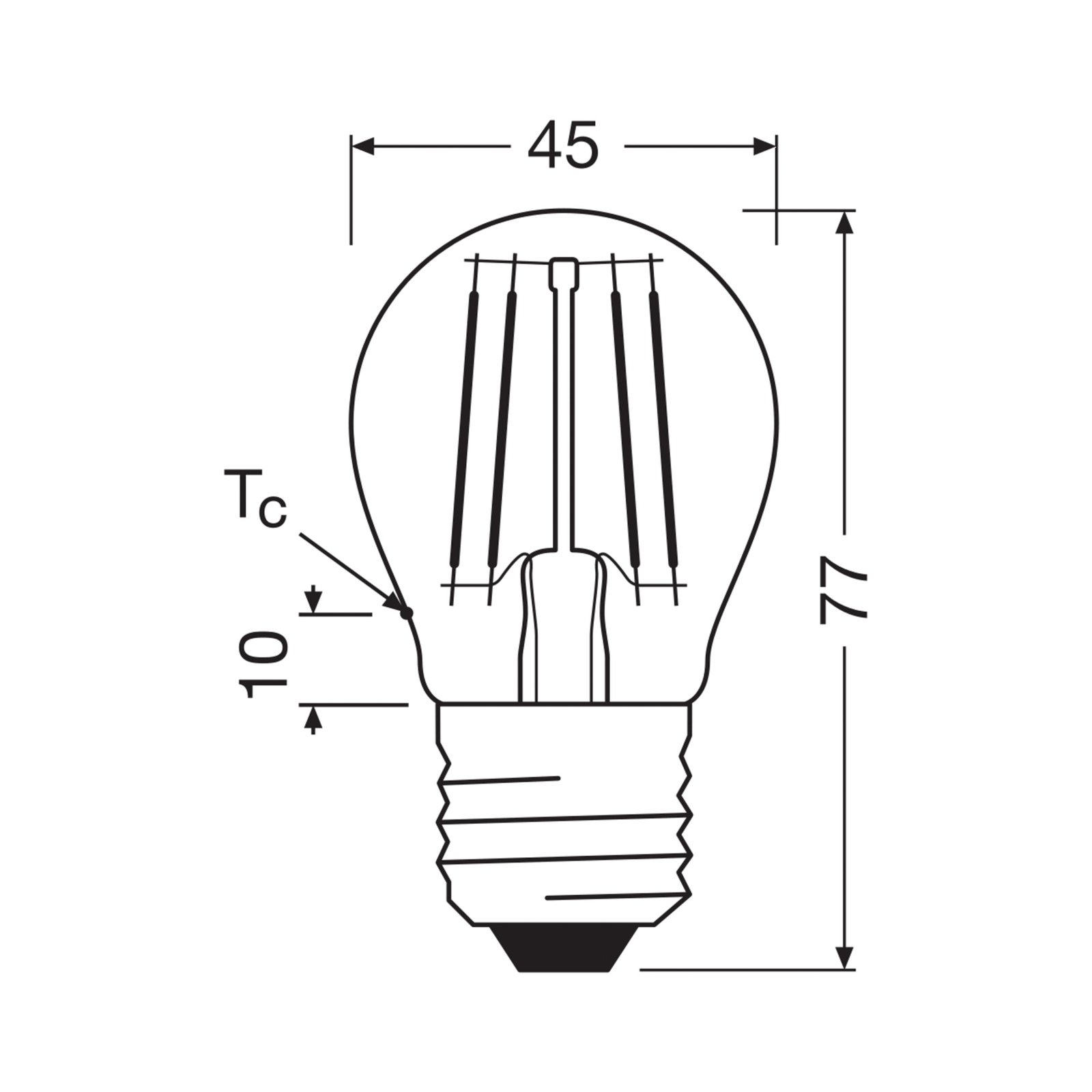 OSRAM LED žiarovka kvapka E27 1,2W vlákno 4000K 255lm