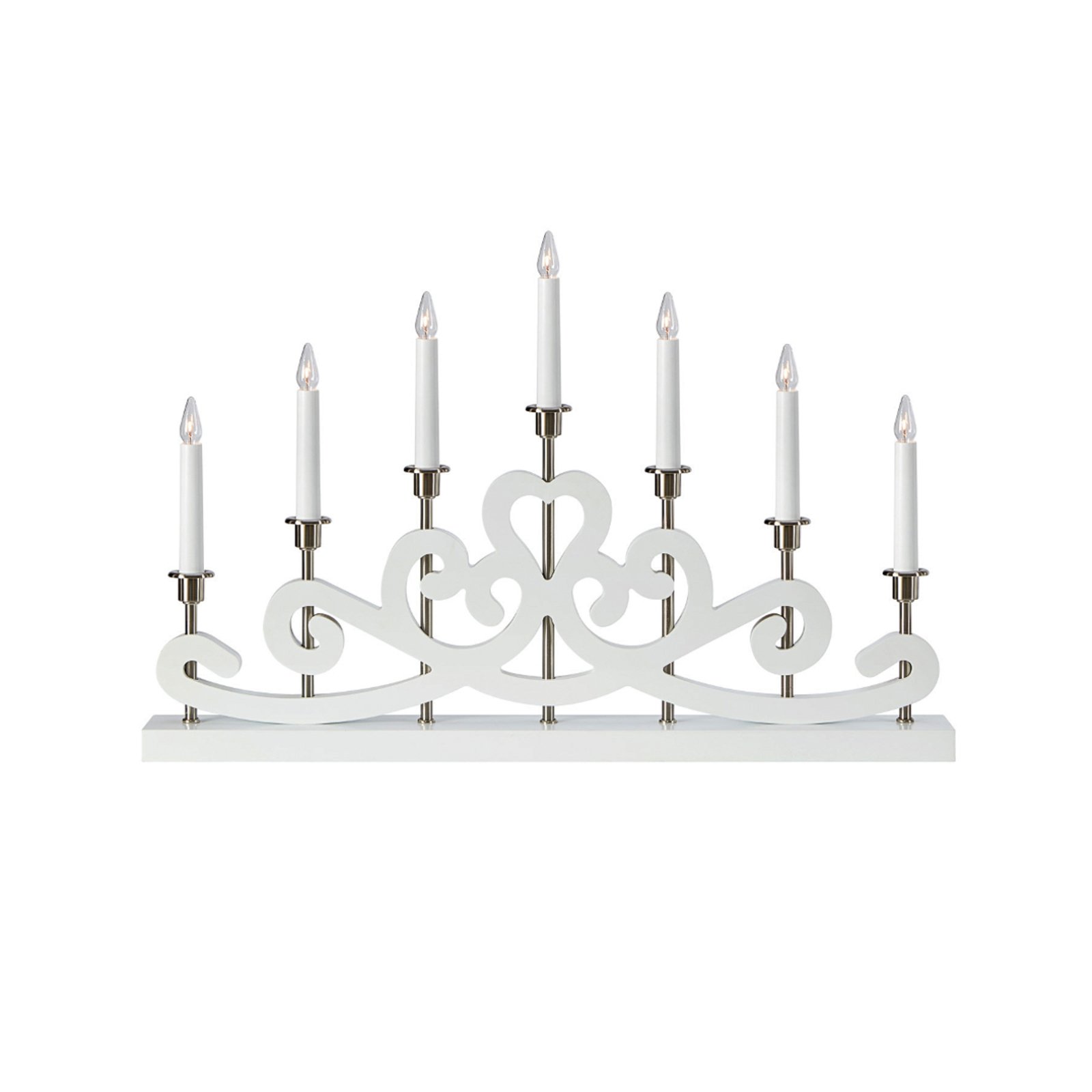 Nightfall candelabra, wood 7-bulb white