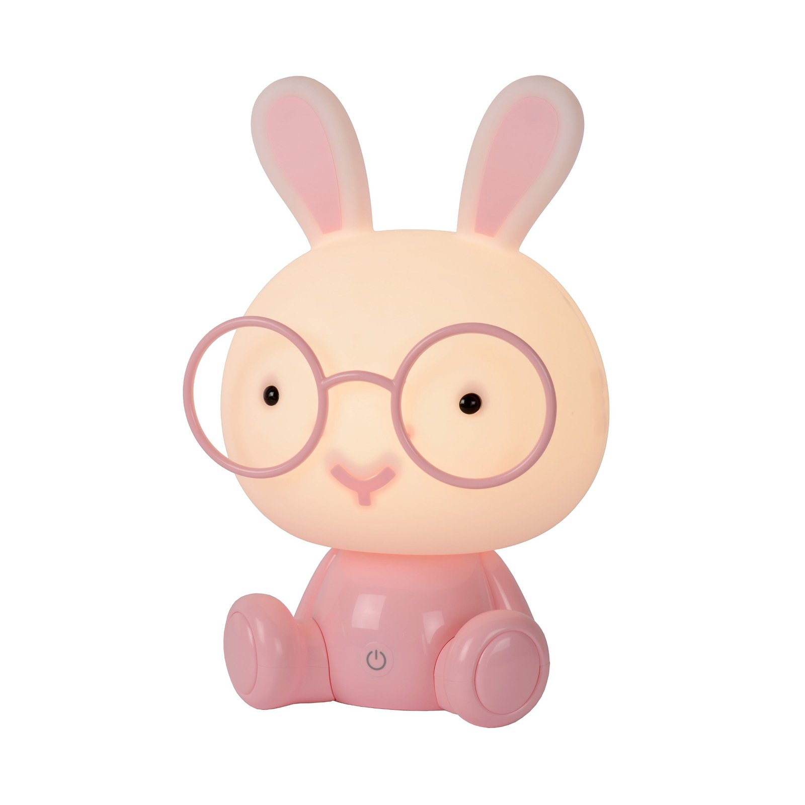 Kindertafellamp Dodo bunny, roze/wit, dimbaar, ABS