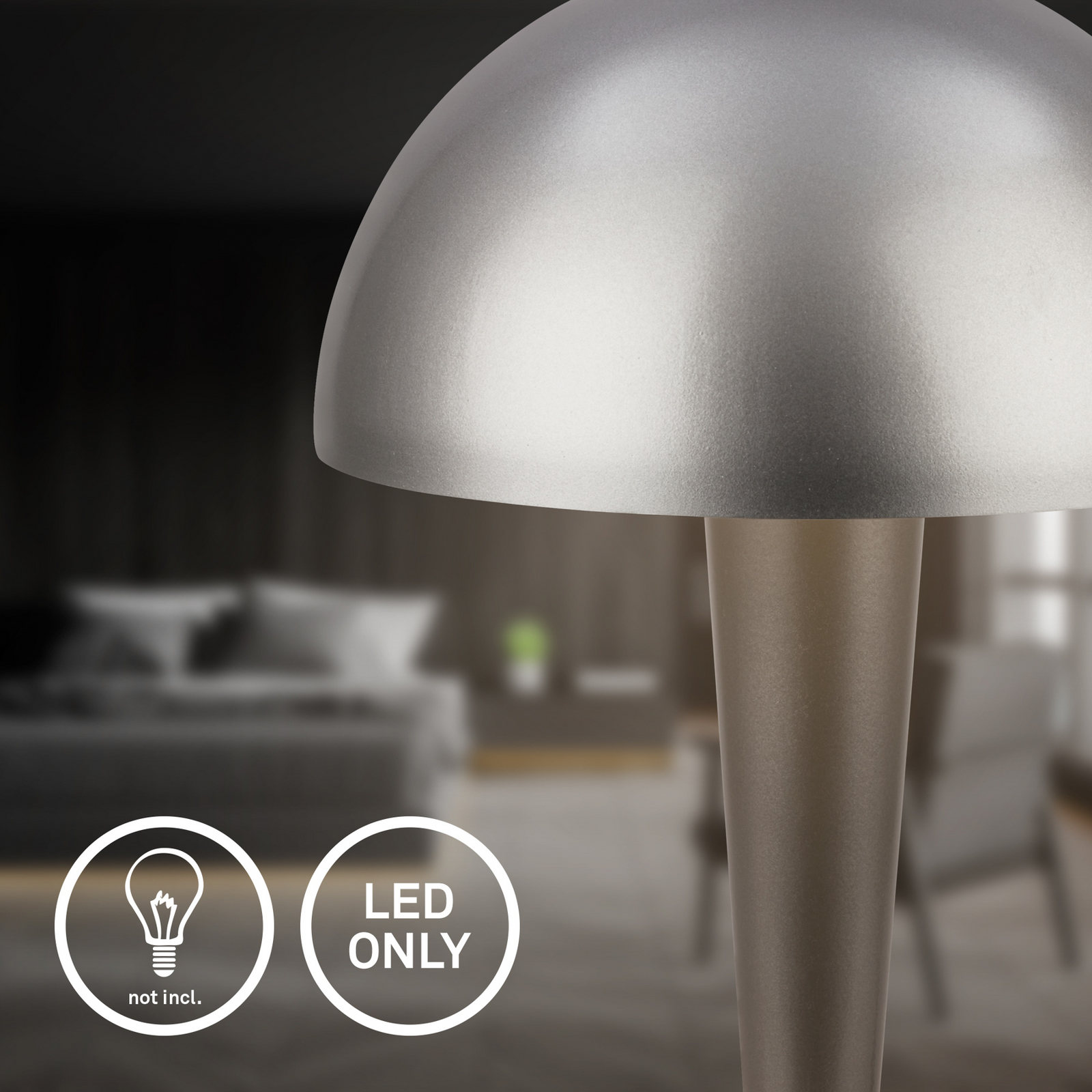 Lampă de masă Wanda, antracit/titan, E14, înălțime 23 cm, metal Lampă de masă Wanda, antracit/titan, E14, înălțime 23 cm, metal
