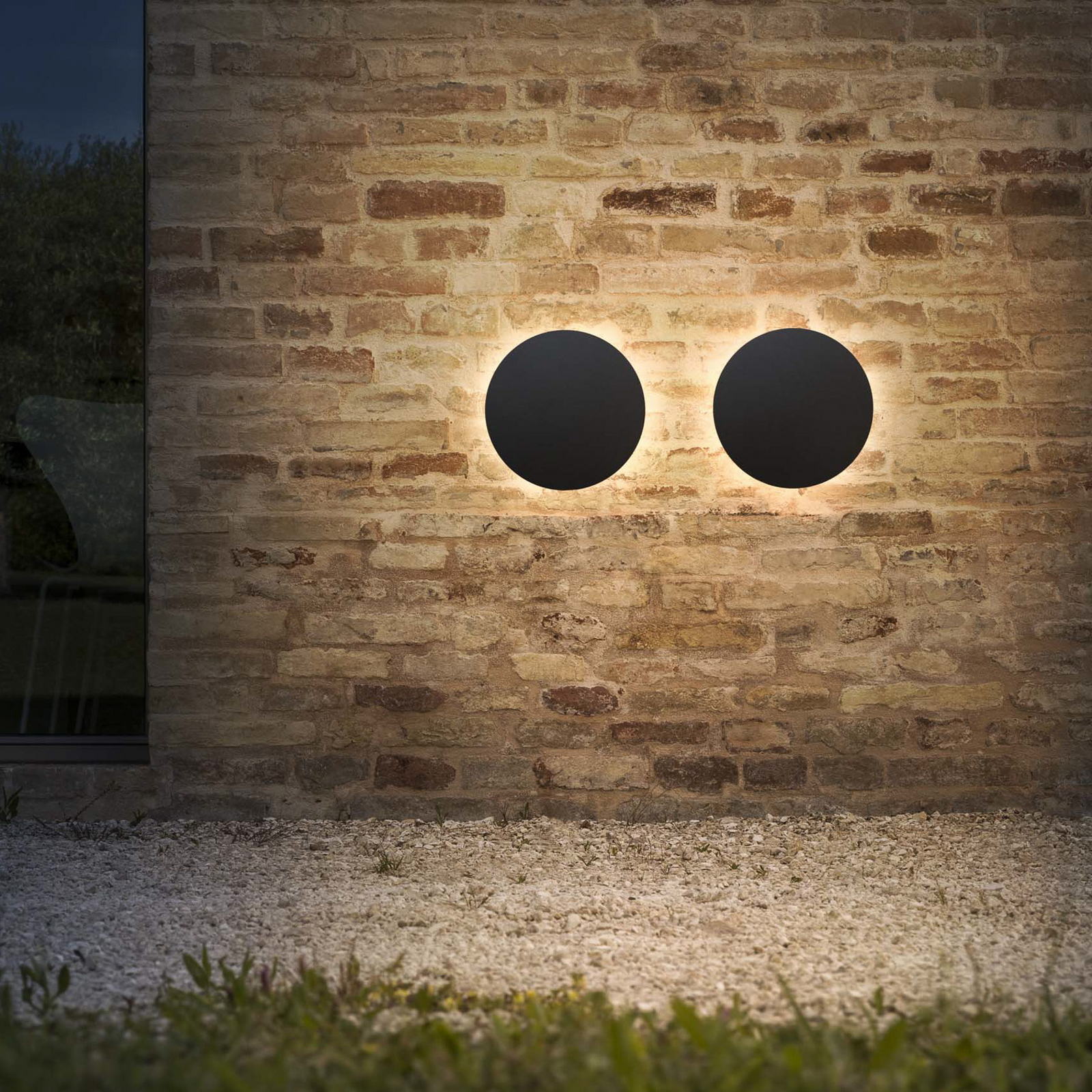 Ideal Lux LED-Außenwandlampe Punto schwarz Ø 30 cm Ideal Lux LED-Außenwandlampe Punto schwarz Ø 30 cm