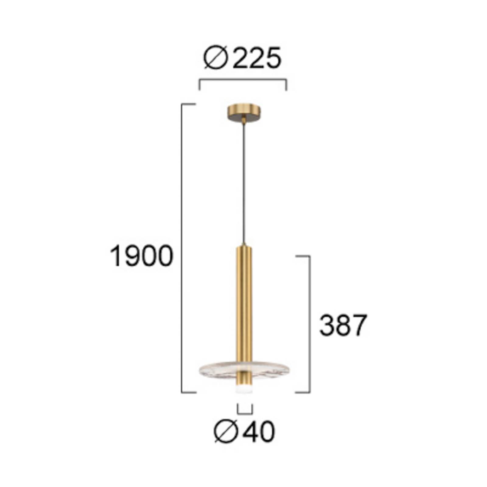 LED-Hängelampe Leandros goldfarben Ø 40 cm Kunststein/Metall günstig online kaufen