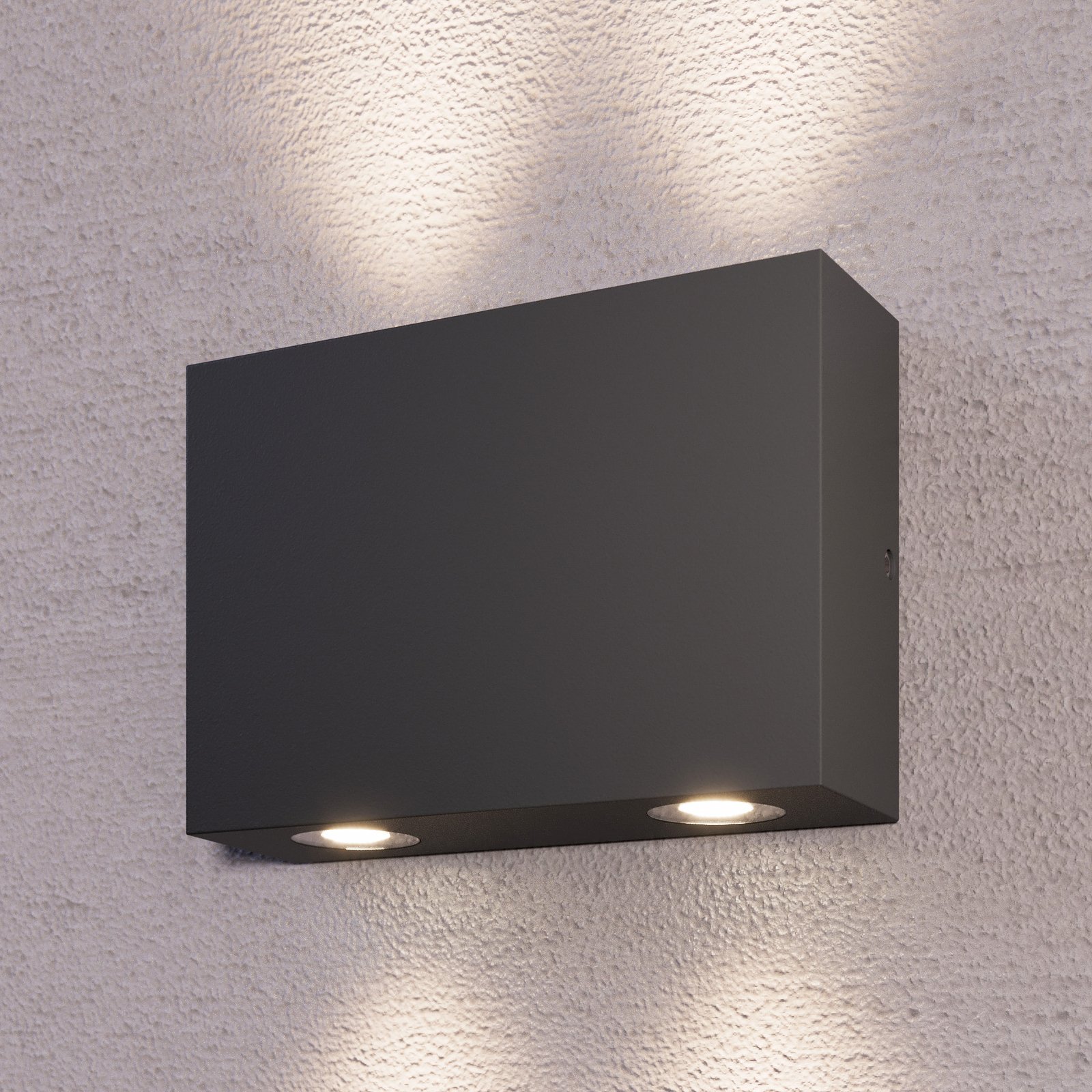 Rectangular outdoor wall light Henor with 4 LEDs