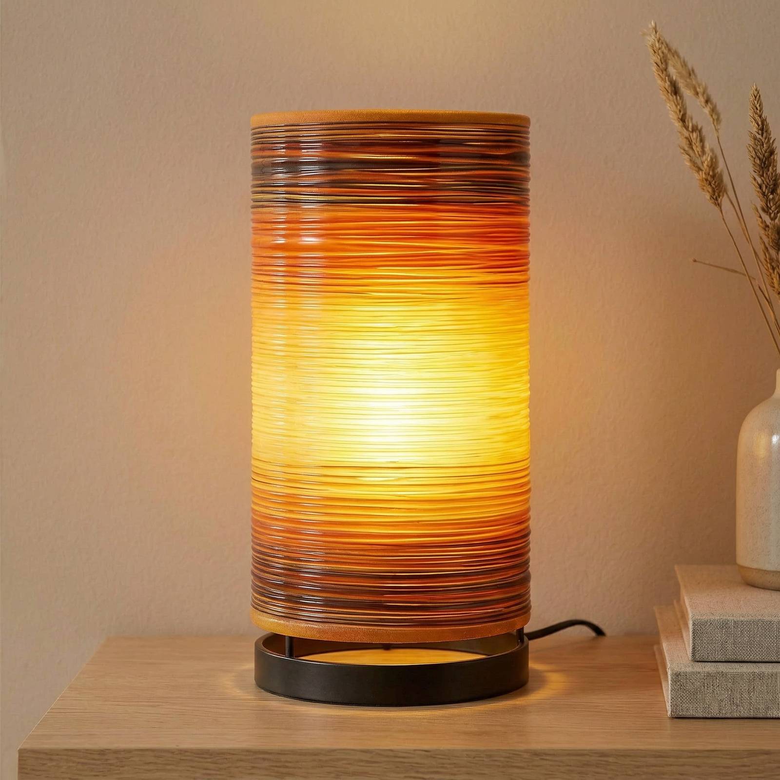 Woru Lampe à poser Julie enroulée avec fils, orange