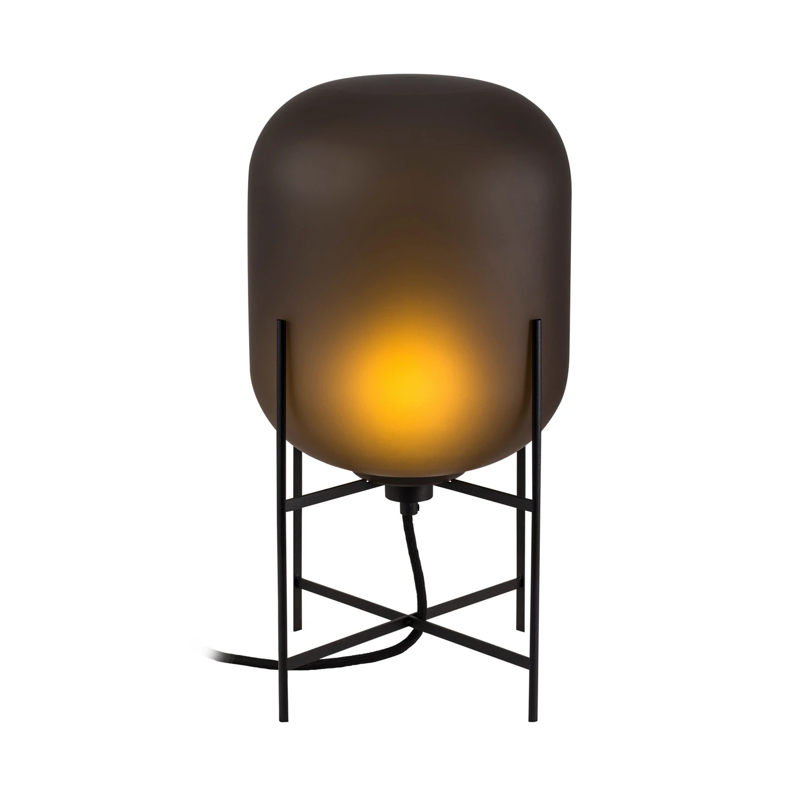 pulpo bordlampe Oda Small, røykgrå etset/svart
