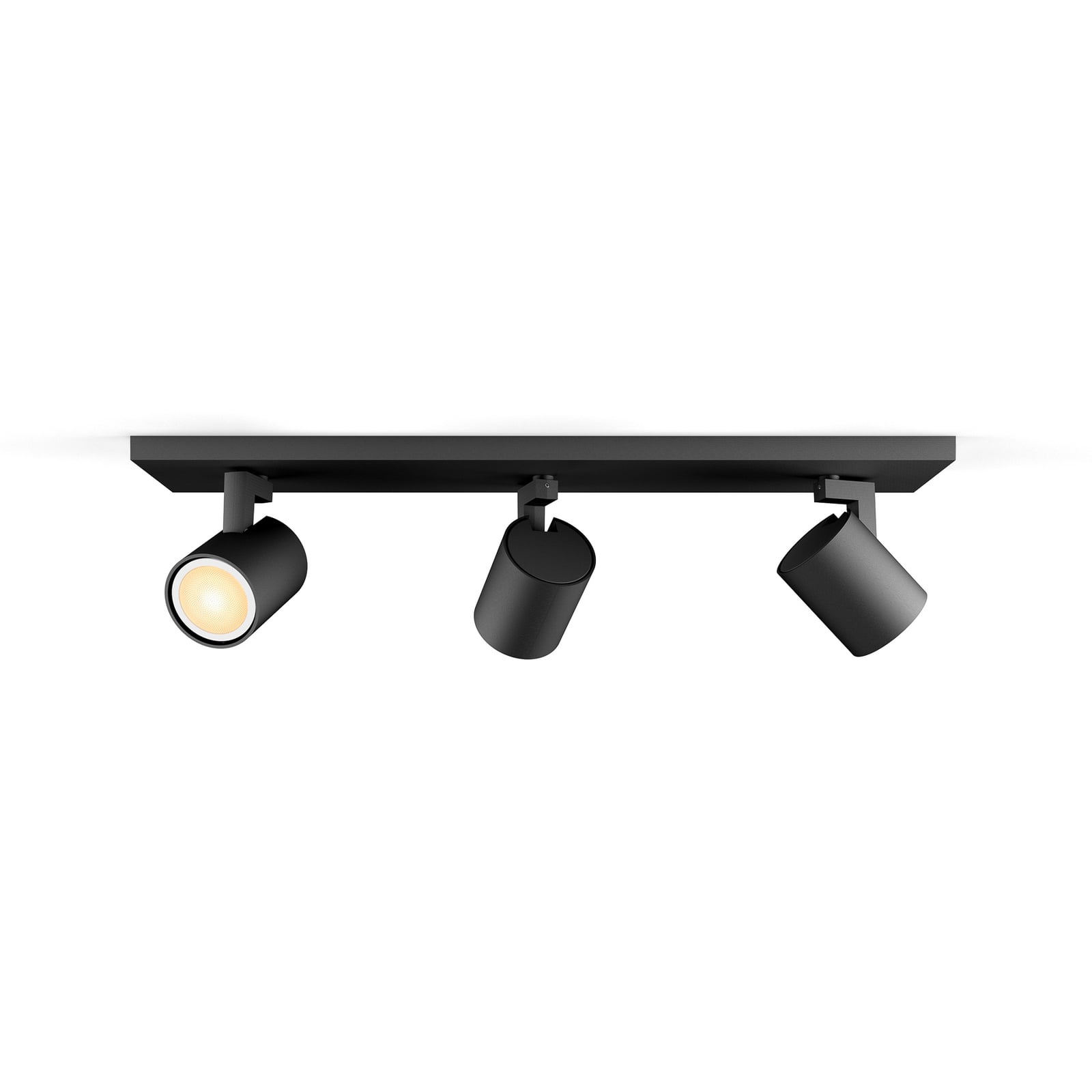 Runner Spot svart, 3 lampor, GU10, dimmer – Philips Hue Runner Spot svart, 3 lampor, GU10, dimmer – Philips Hue