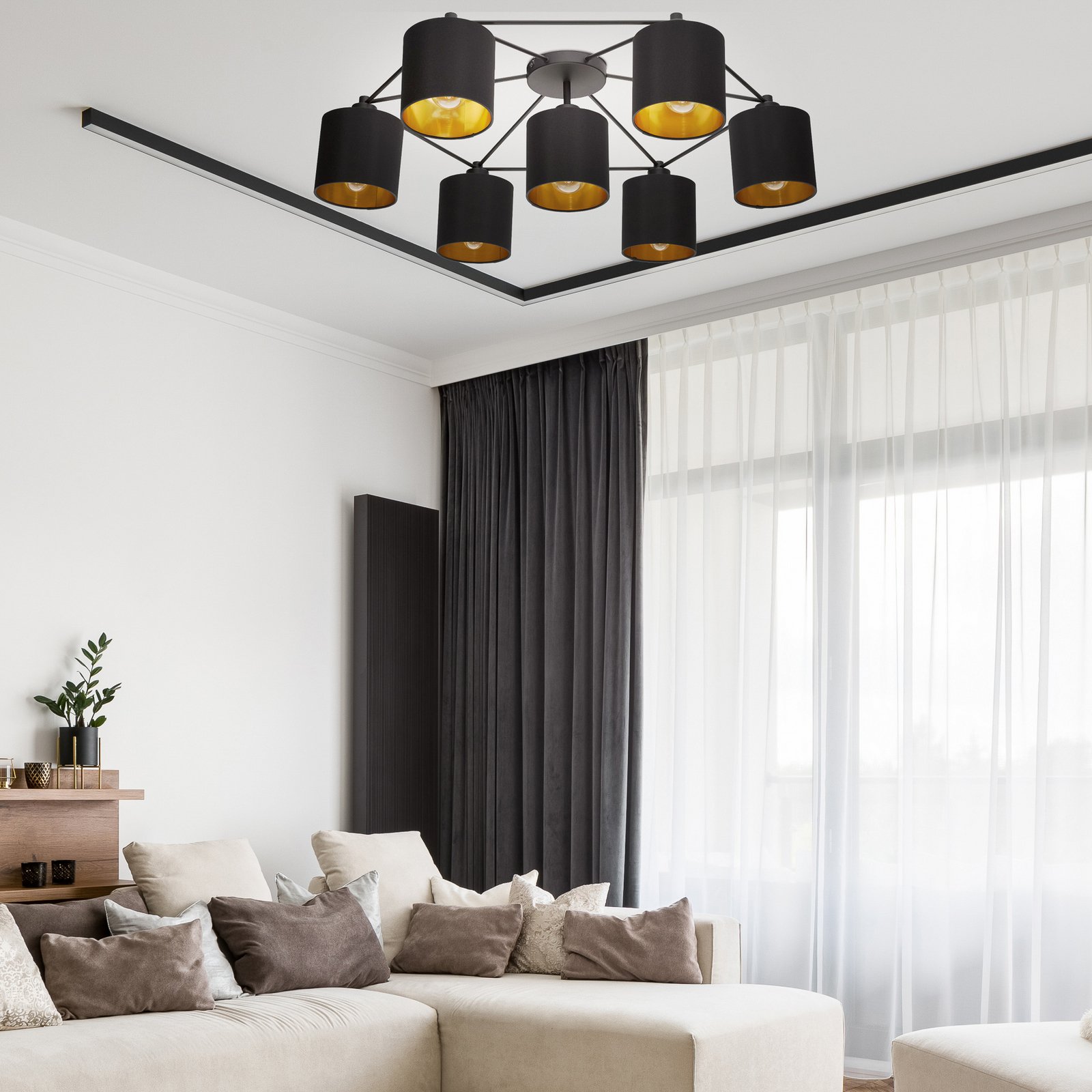 Φωτιστικό οροφής Staiti μαύρο με αποχρώσεις