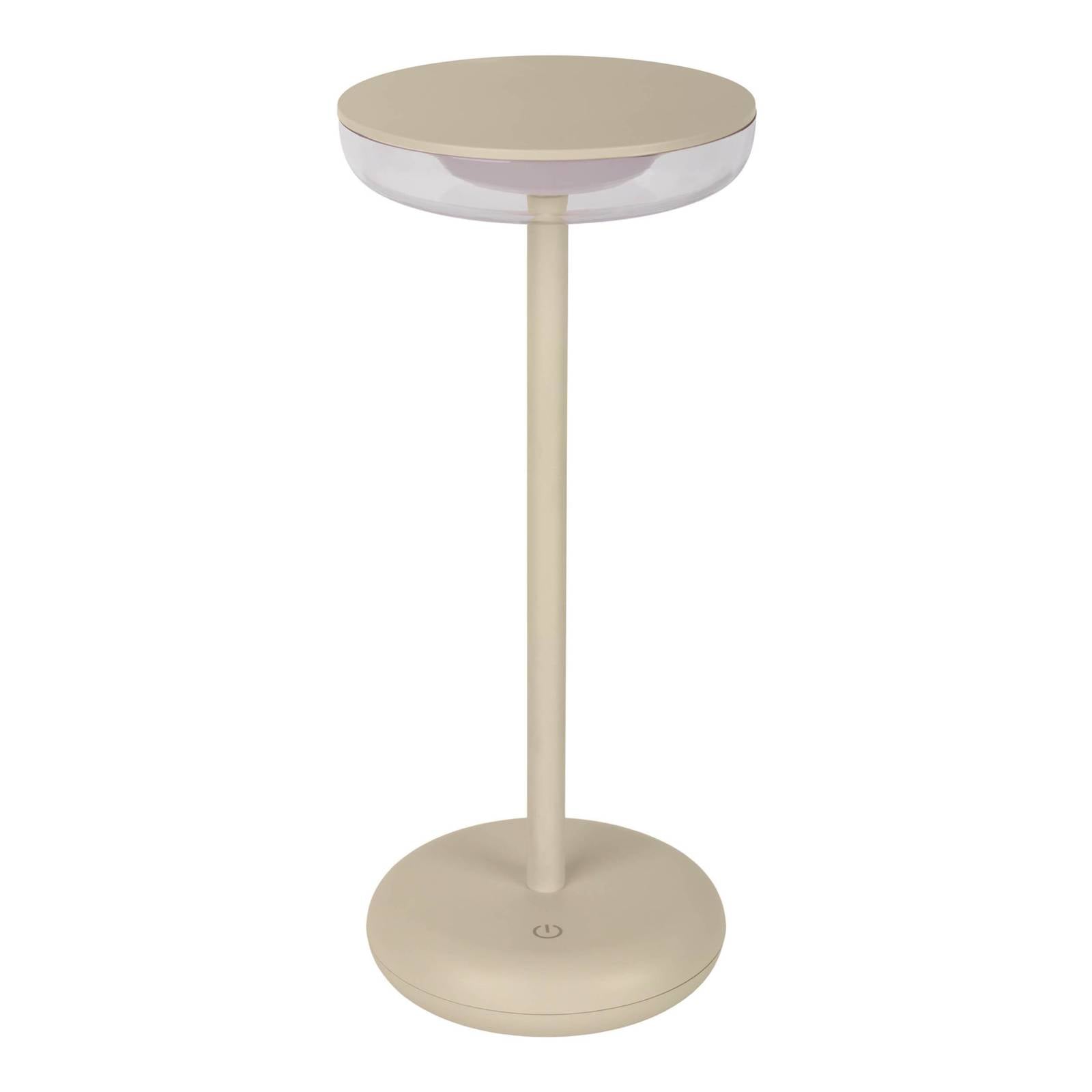 NÄVE Leuchten Akku-Tischleuchte PASI; 11x11x11x26.4 cm (LxBxØxH); beige