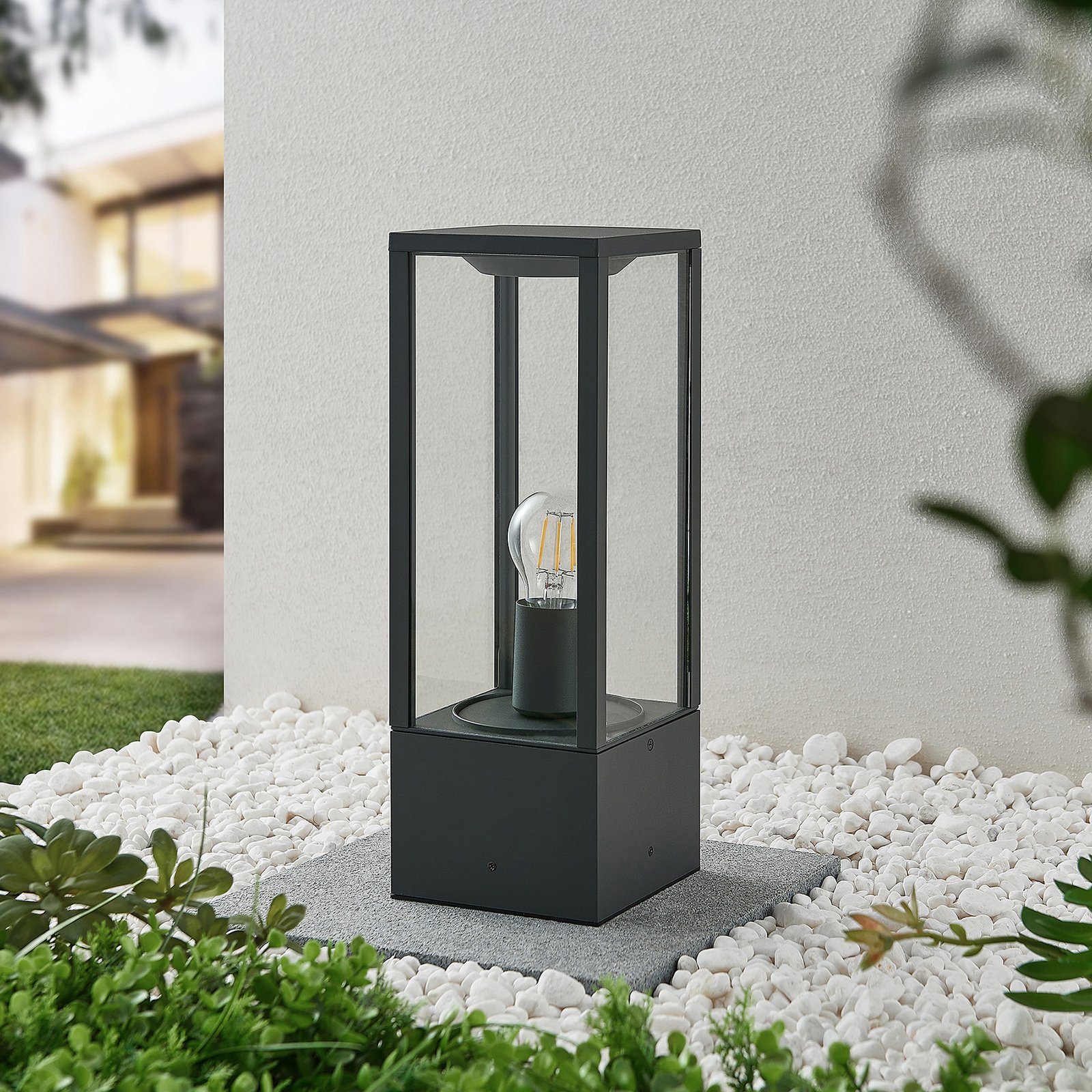 Peldar Gartenleuchte H40 Dark Grey/Clear - Lindby
