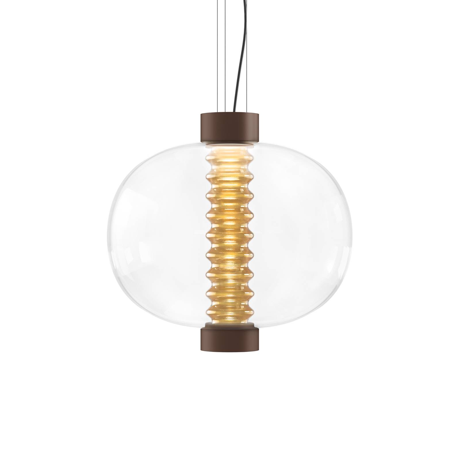Kundalini Bolha suspension LED en verre, ambrée