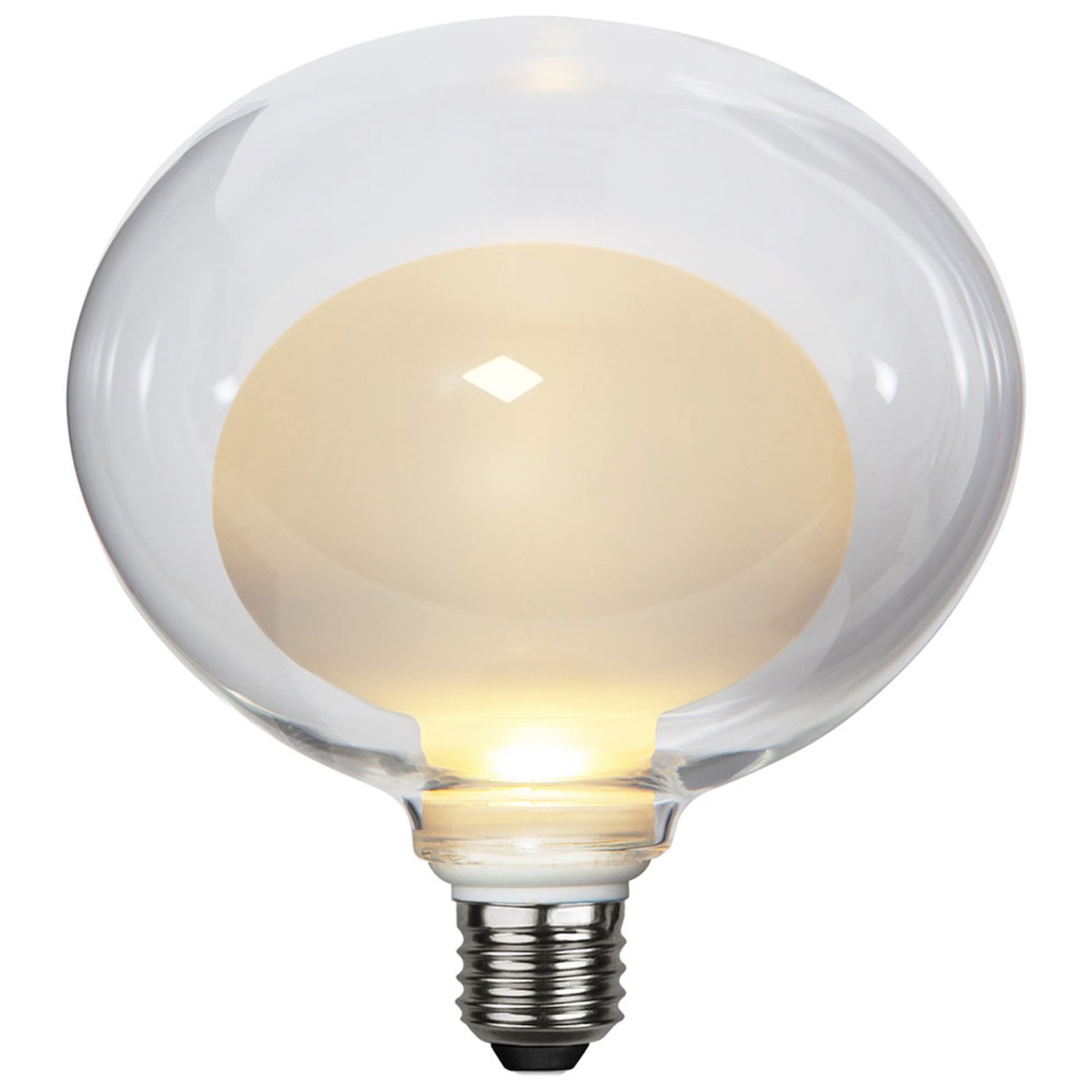 Space LED bulb E27 3.5 W G150, opal, 3-step dim