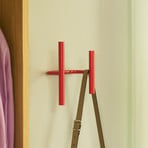 Sieninis drabužių kabyklė „Flip“, raudona, plotis 20 cm, metalinė