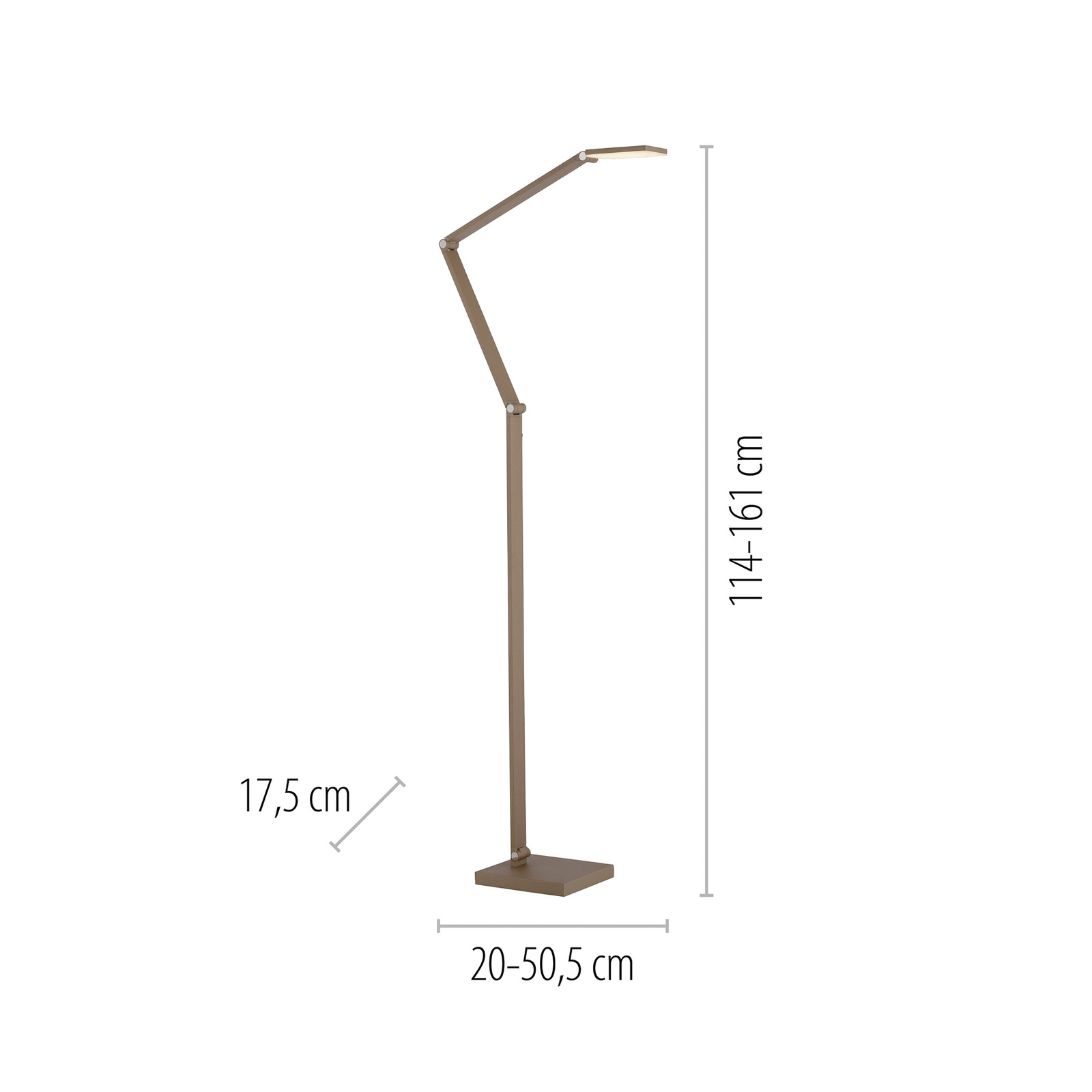 LED stovinis šviestuvas „SAMSKY“, bronzos spalvos, aukštis 161 cm, metalinis LED stovinis šviestuvas „SAMSKY“, bronzos spalvos, aukštis 161 cm, metalinis