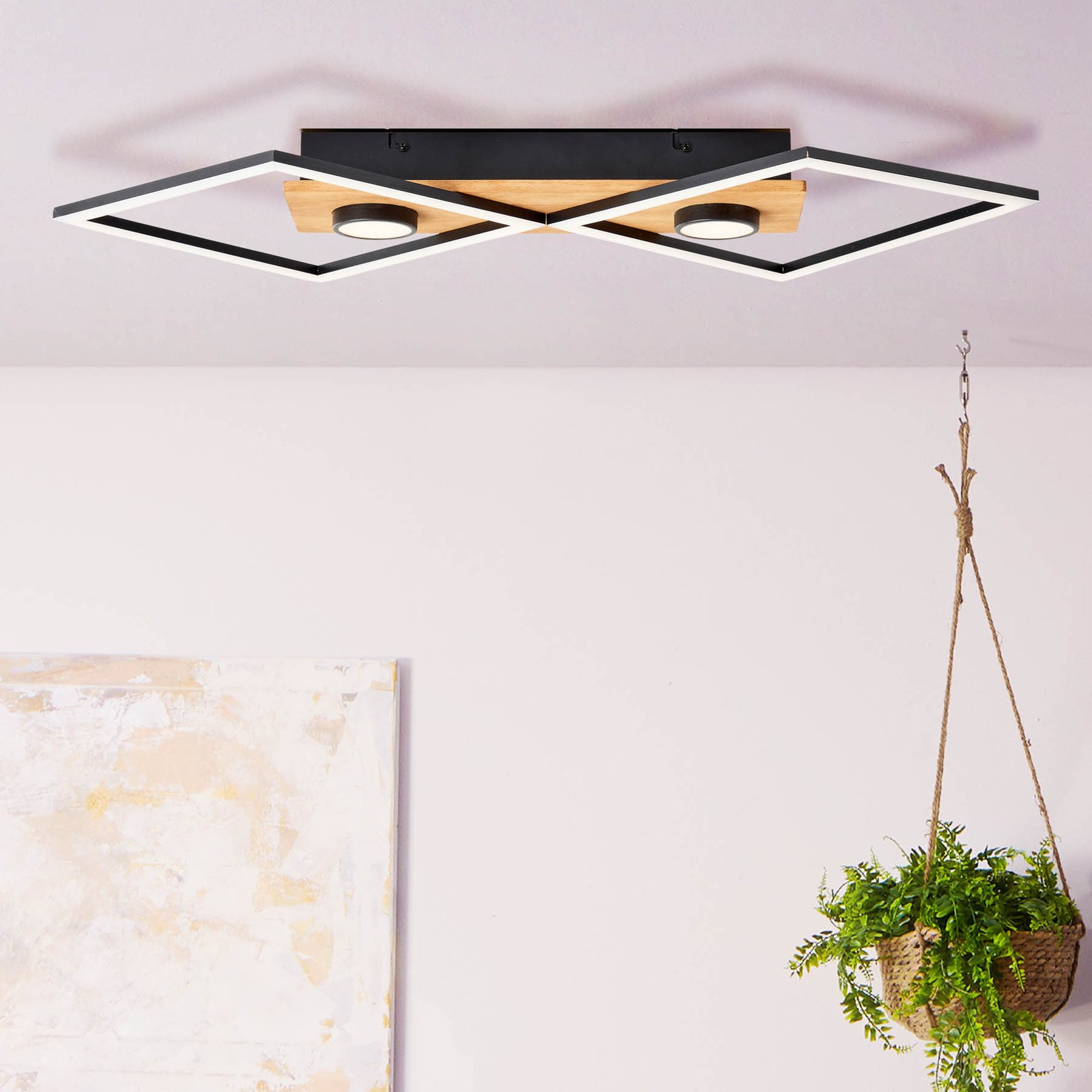 Woodbridge LED ceiling light, two-bulb