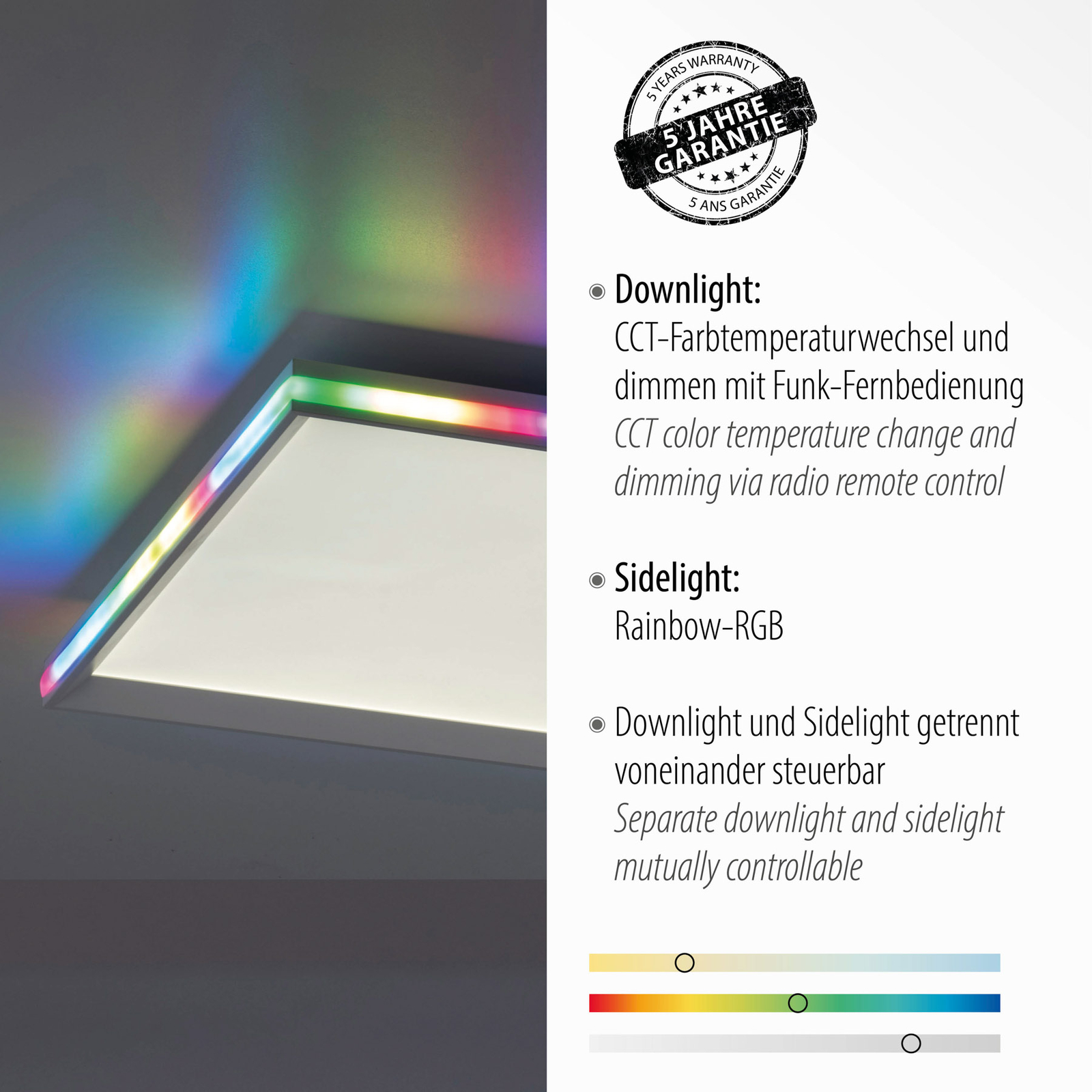 LED-Deckenleuchte Galactica, CCT, RGB 45x45cm