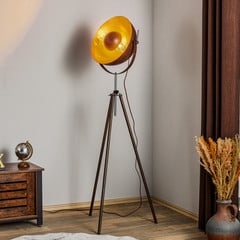 Lampada da pavimento Xirena I, treppiede, ruggine