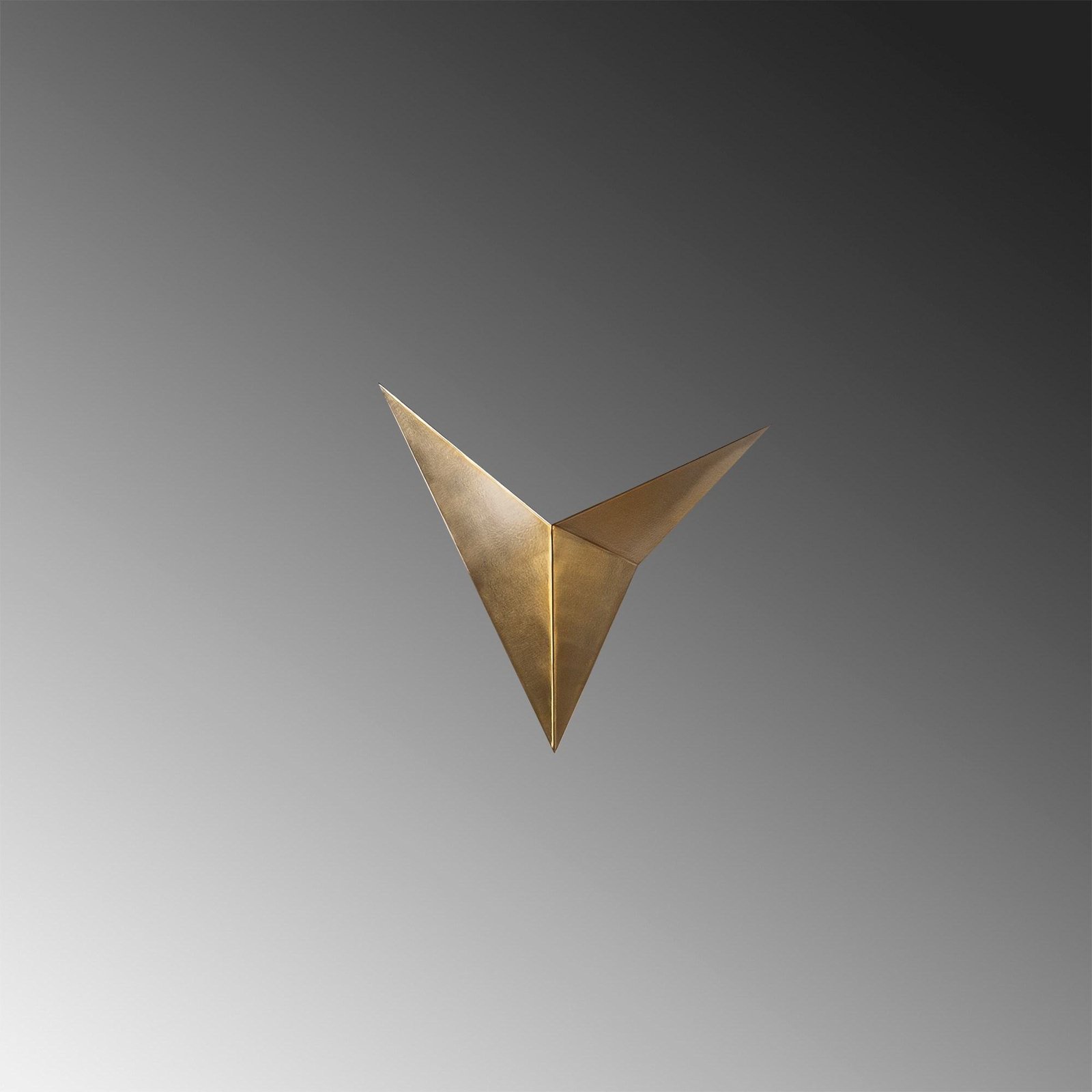 Bird 3203 wall light, gold antique, metal, triangular