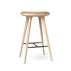 Tabouret de bar, marron, chêne/cuir, hauteur 69 cm - Mater