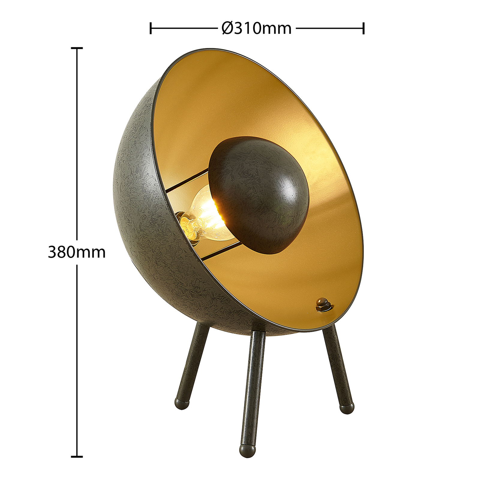 Lindby Muriel tafellamp 37,5 cm donkergrijs