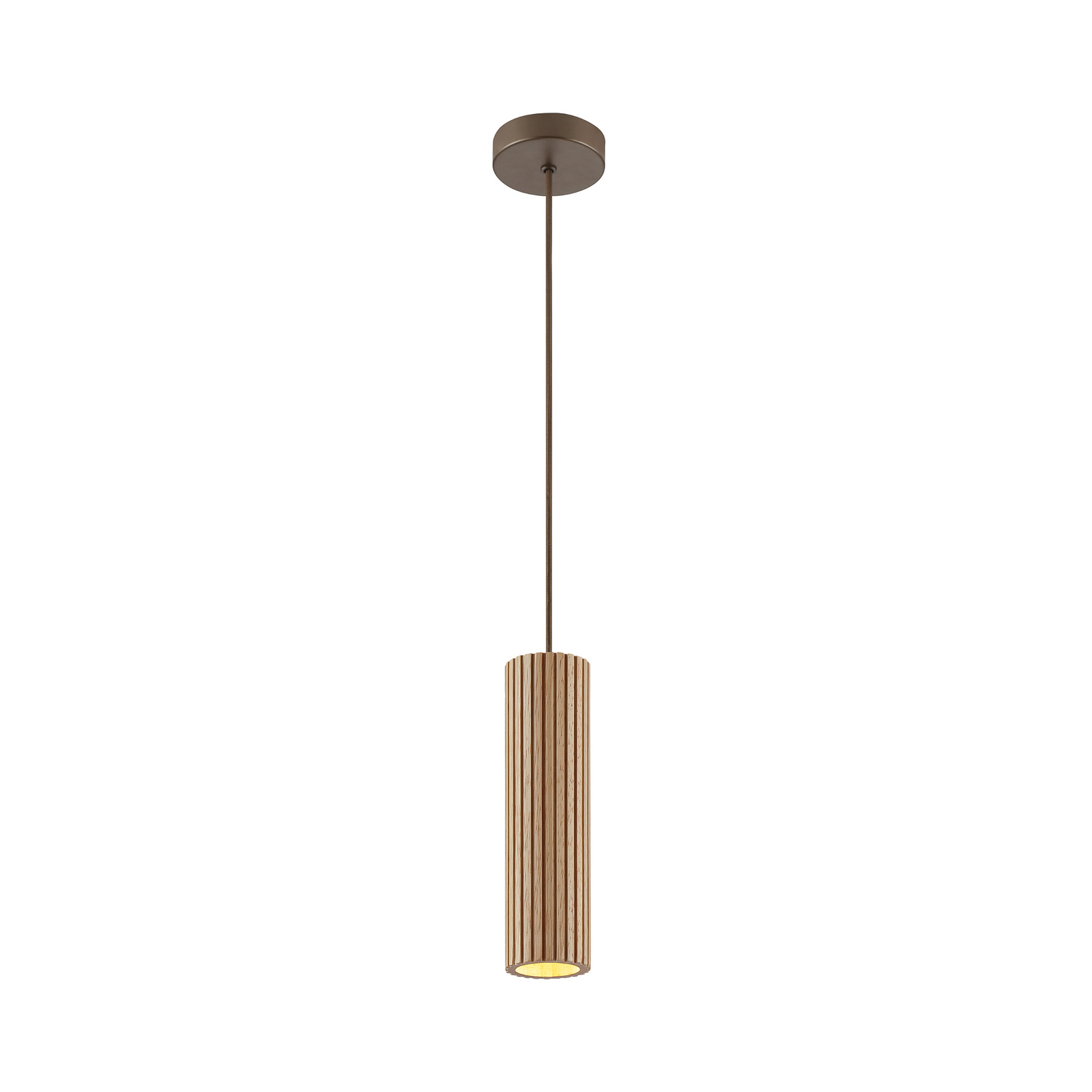 Lampă suspendată Lakewood, maro, lemn, Ø 10 cm, cu 1 bec Lampă suspendată Lakewood, maro, lemn, Ø 10 cm, cu 1 bec