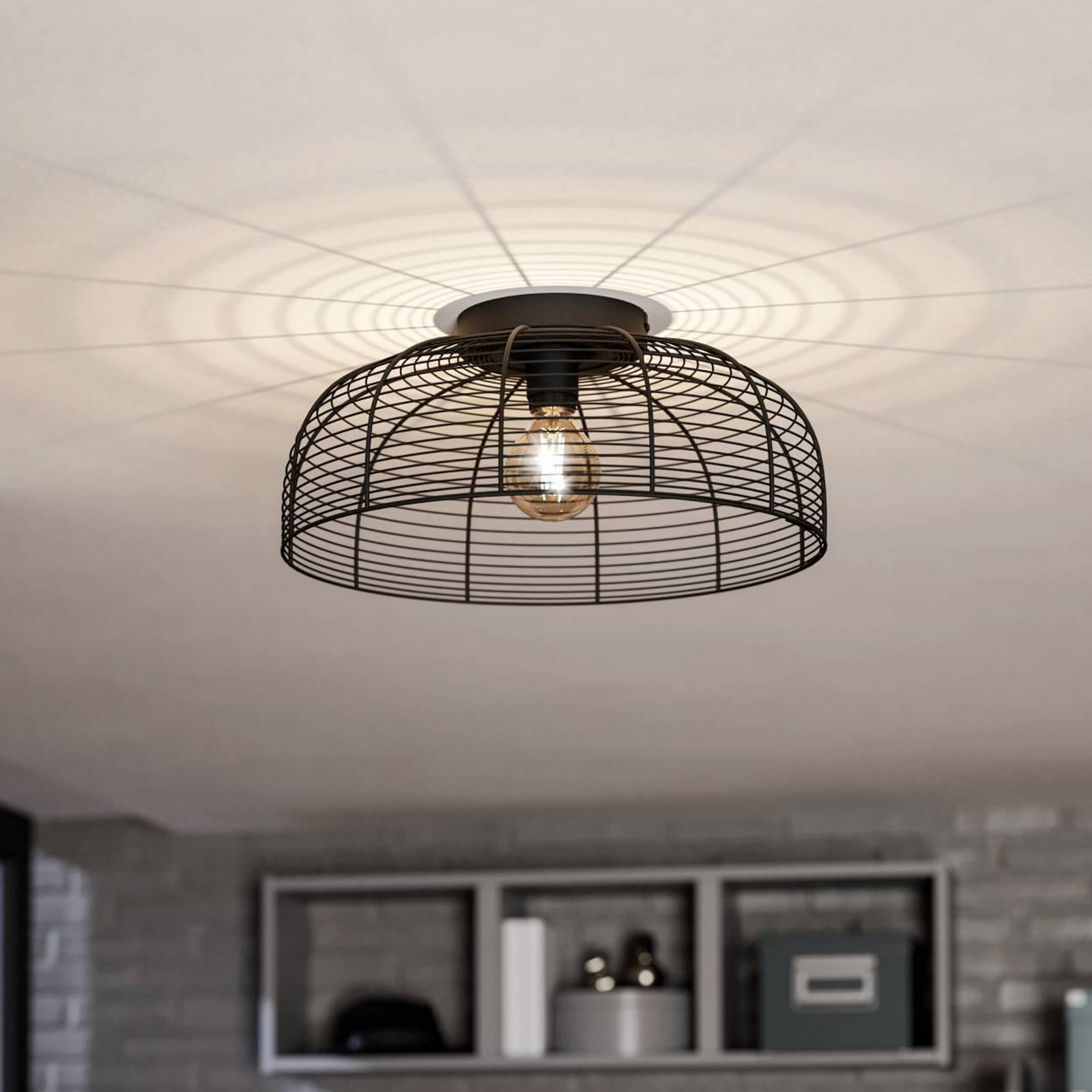 EGLO Plafonieră Rinroe Ø 45 cm negru oțel - Camera de zi / sufragerie - modern - Metal