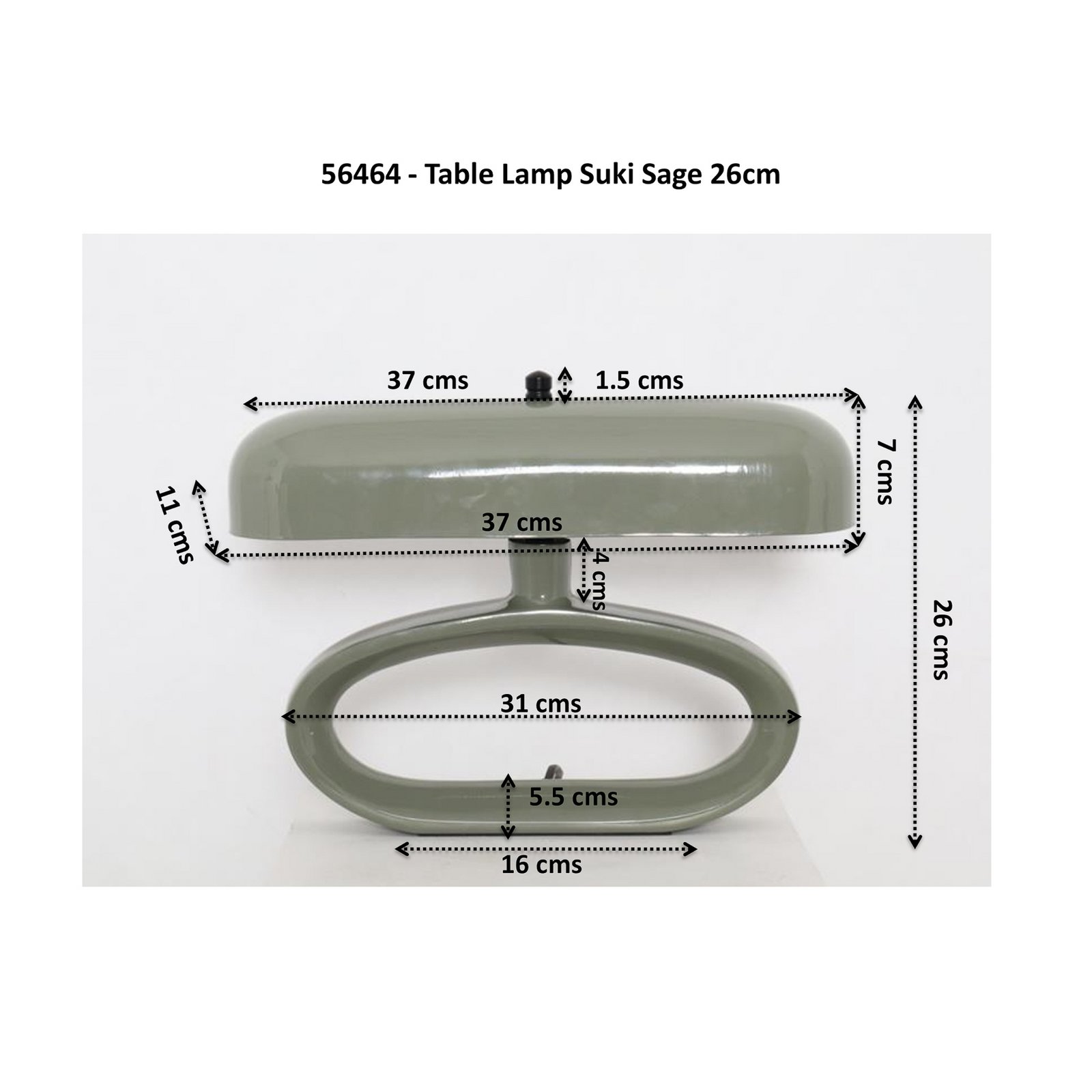 Kare namizna svetilka Suki, sivkasto zelena, kovina, 26 cm, E14 Kare namizna svetilka Suki, sivkasto zelena, kovina, 26 cm, E14