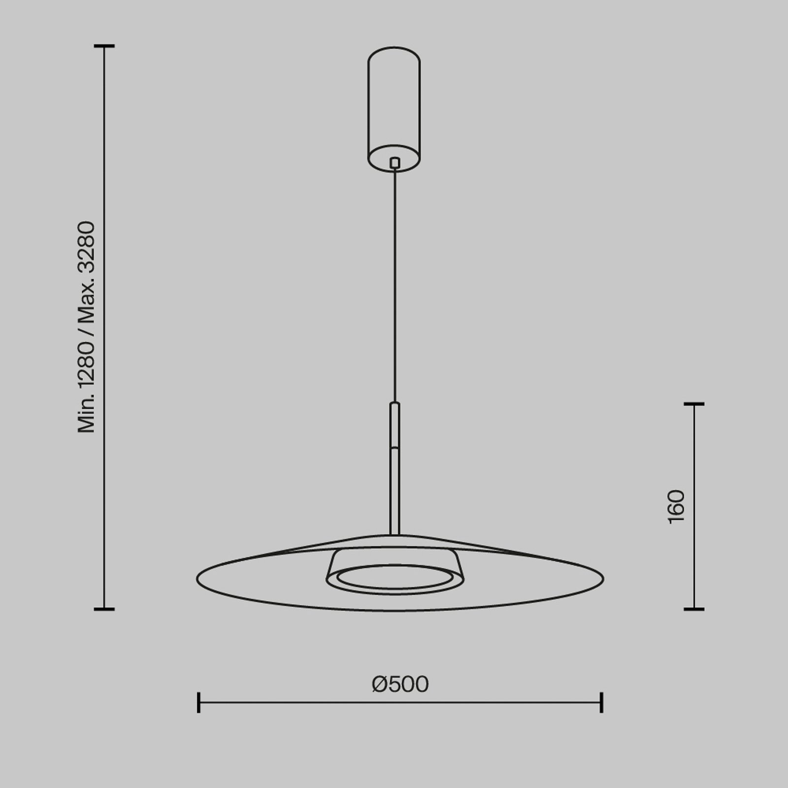 Maytoni suspension LED El, Ø 50 cm, blanc, aluminium