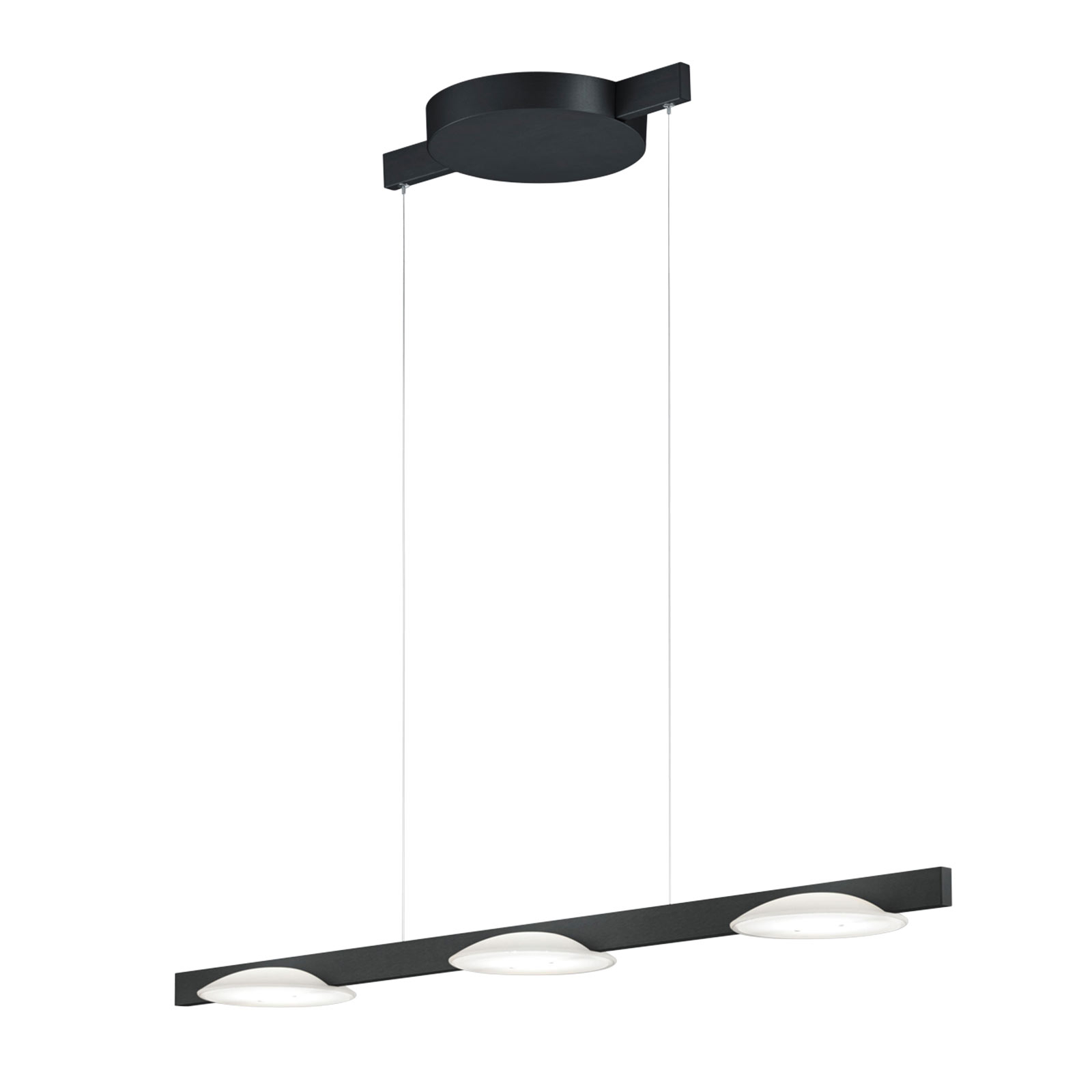 Helestra Pole LED-hänglampa 3 lampor svart