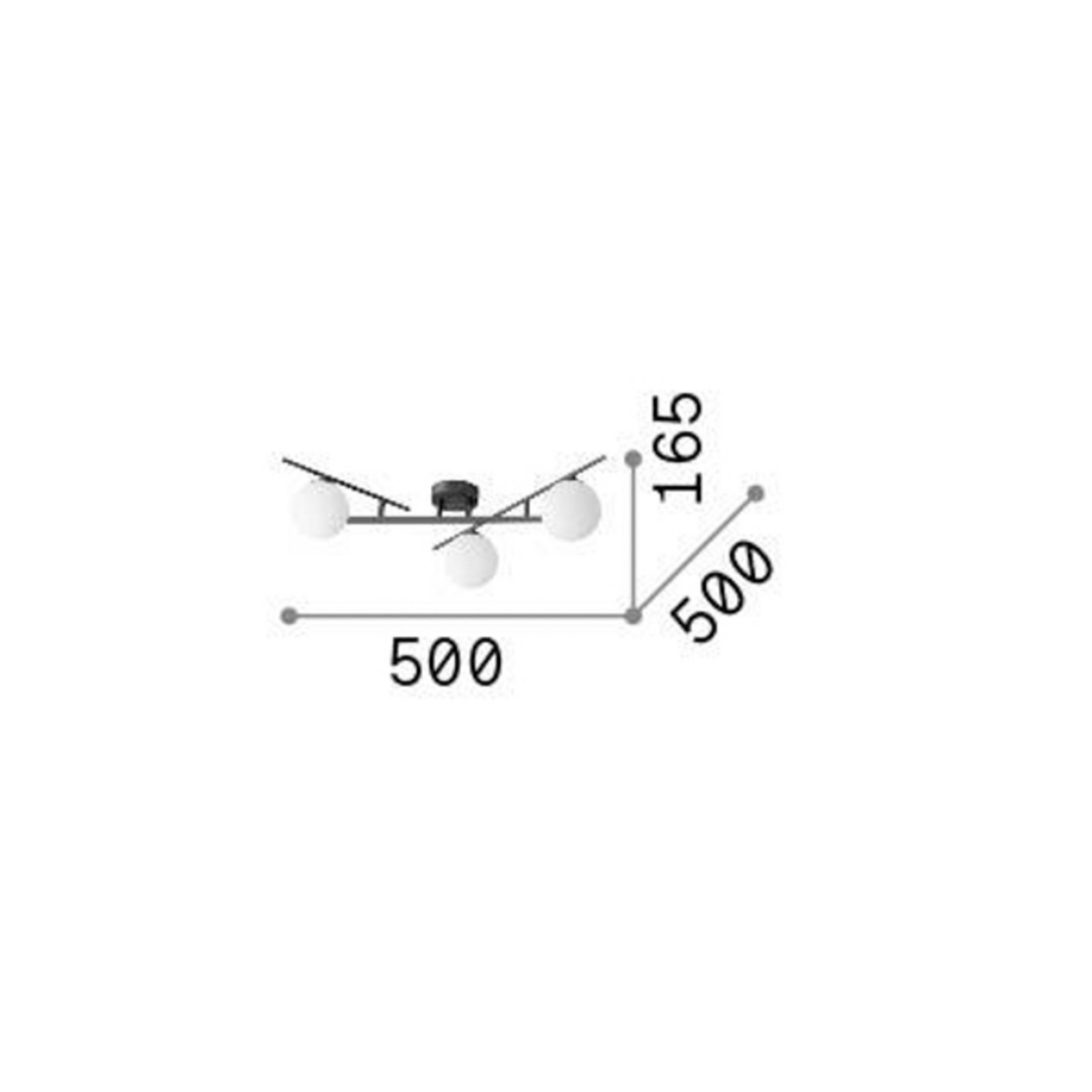 Ideal Lux Atlas plafonieră Atlas alb 3 lumini metal sticlă