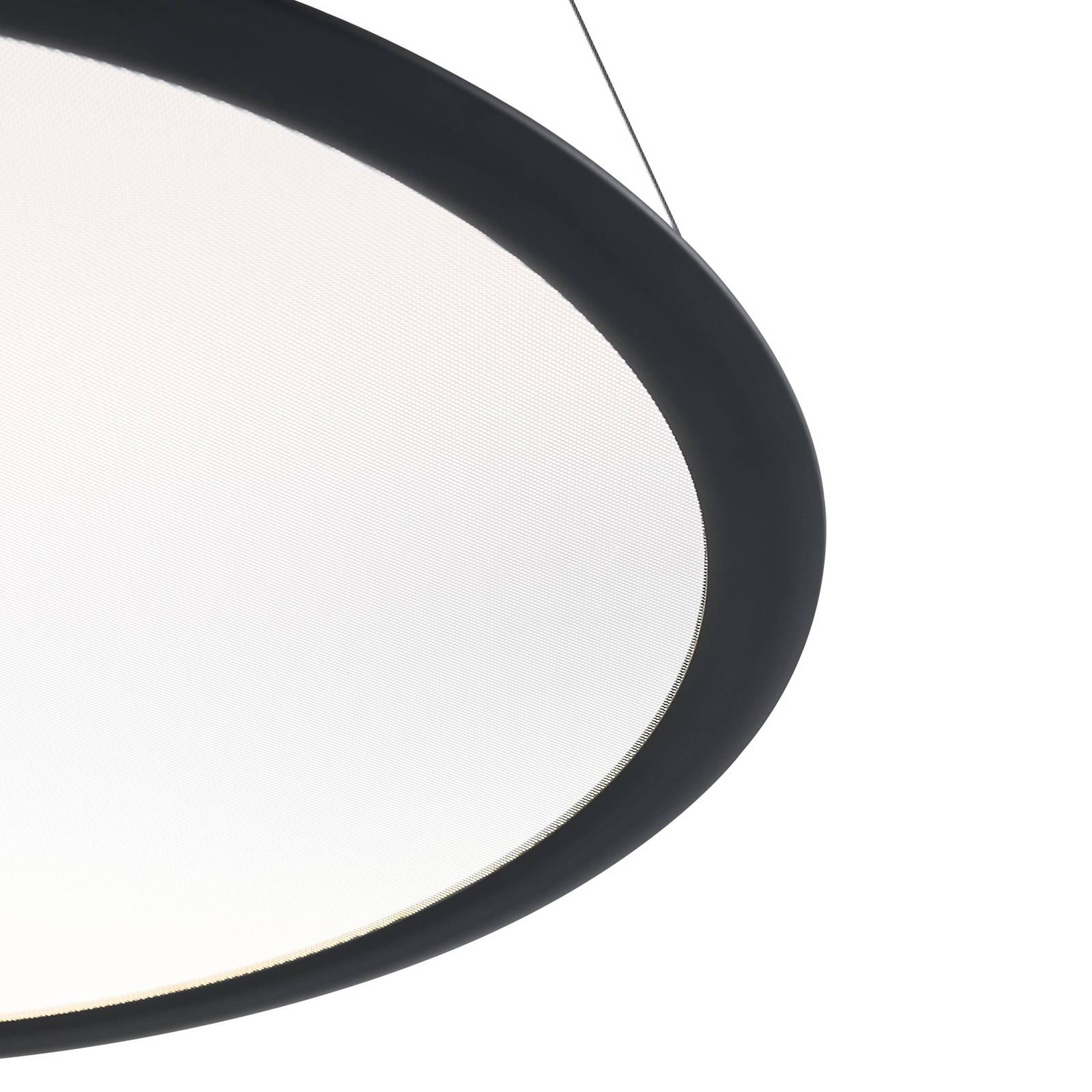 Lampa wisząca LED PANEL, czarna, Ø 63 cm, metal, CCT ściemniana 50 W