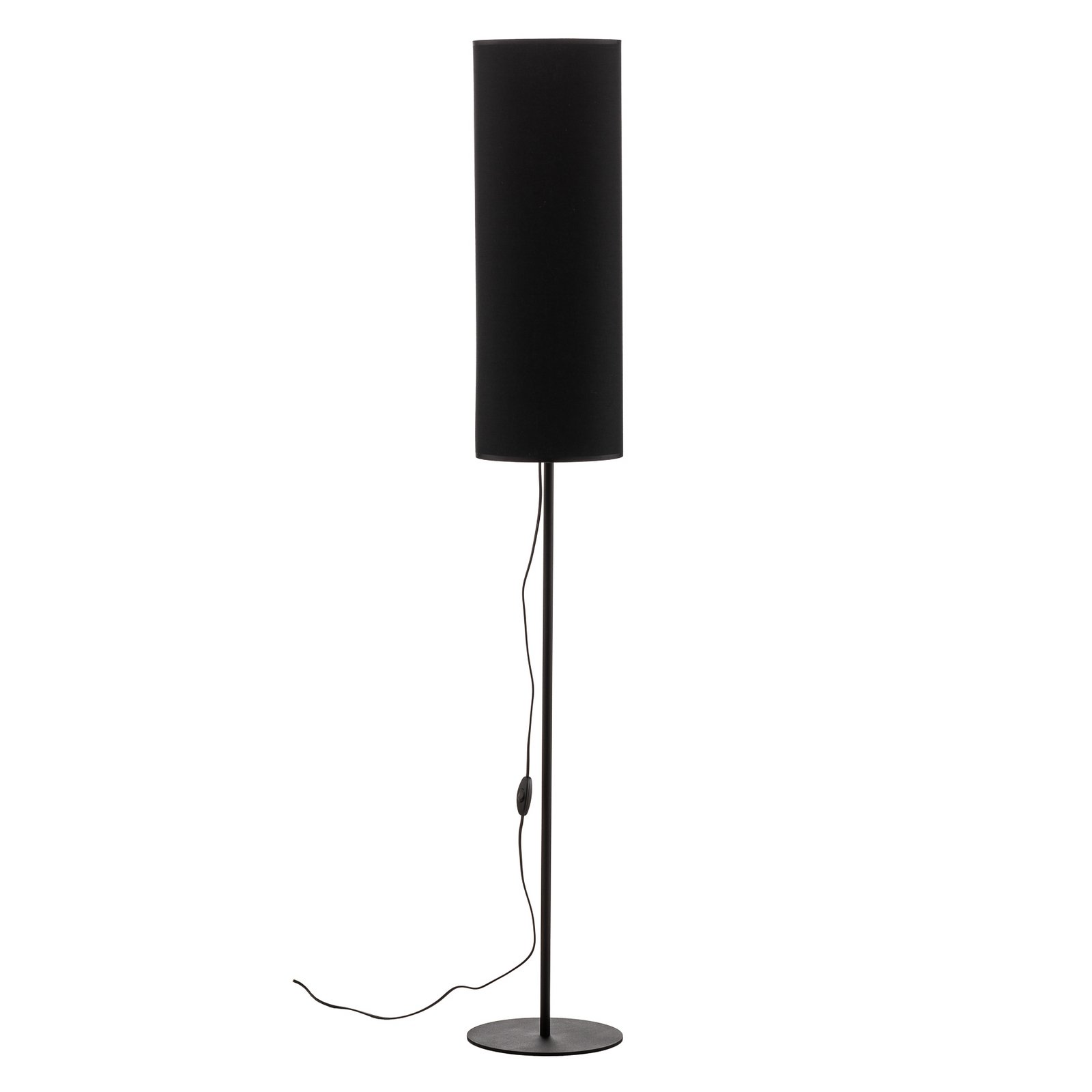 Podna lampa Rondo, crna, visina 165 cm, chintz, E27