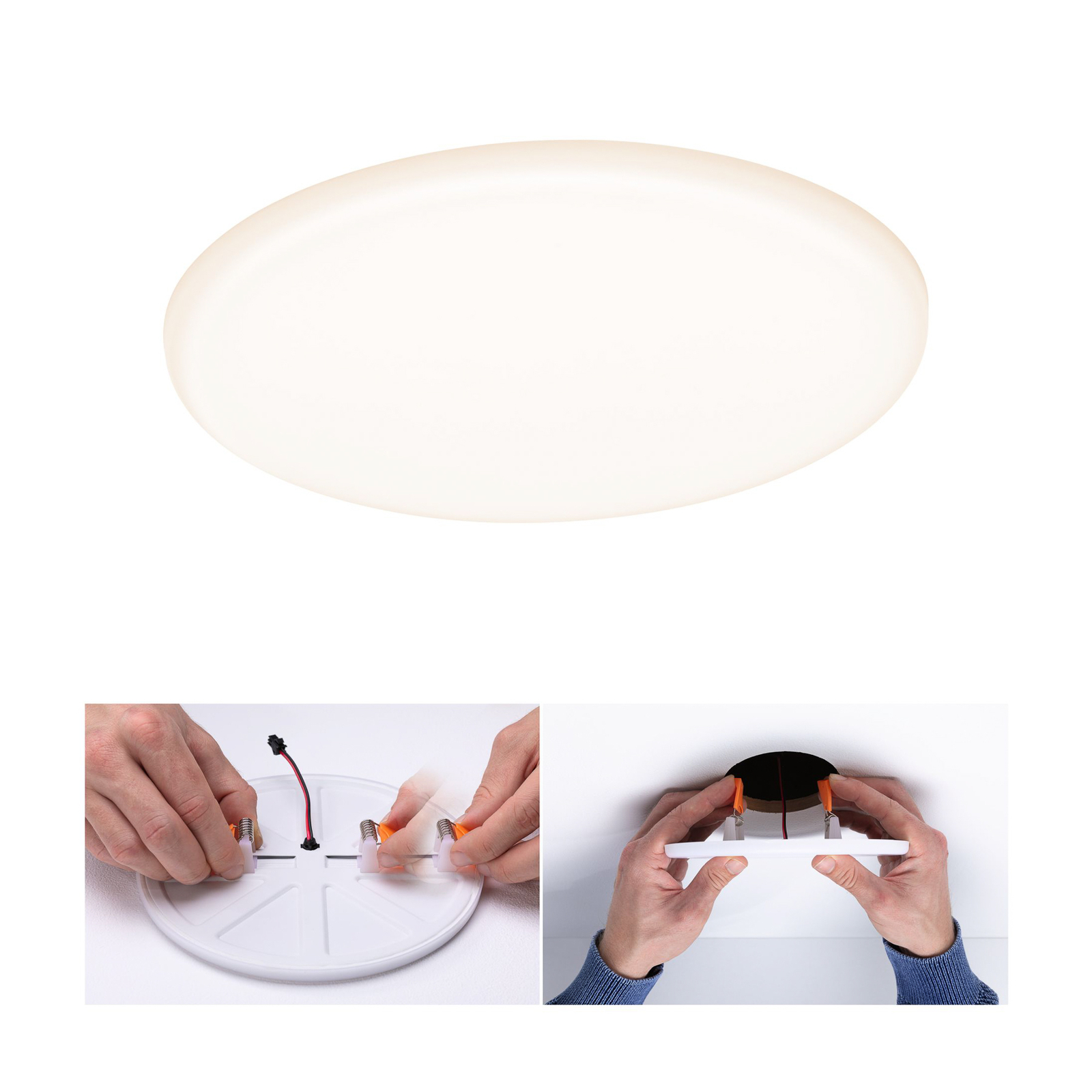 Paulmann LED-Panel Veluna 3.000K rund Klemmfedern