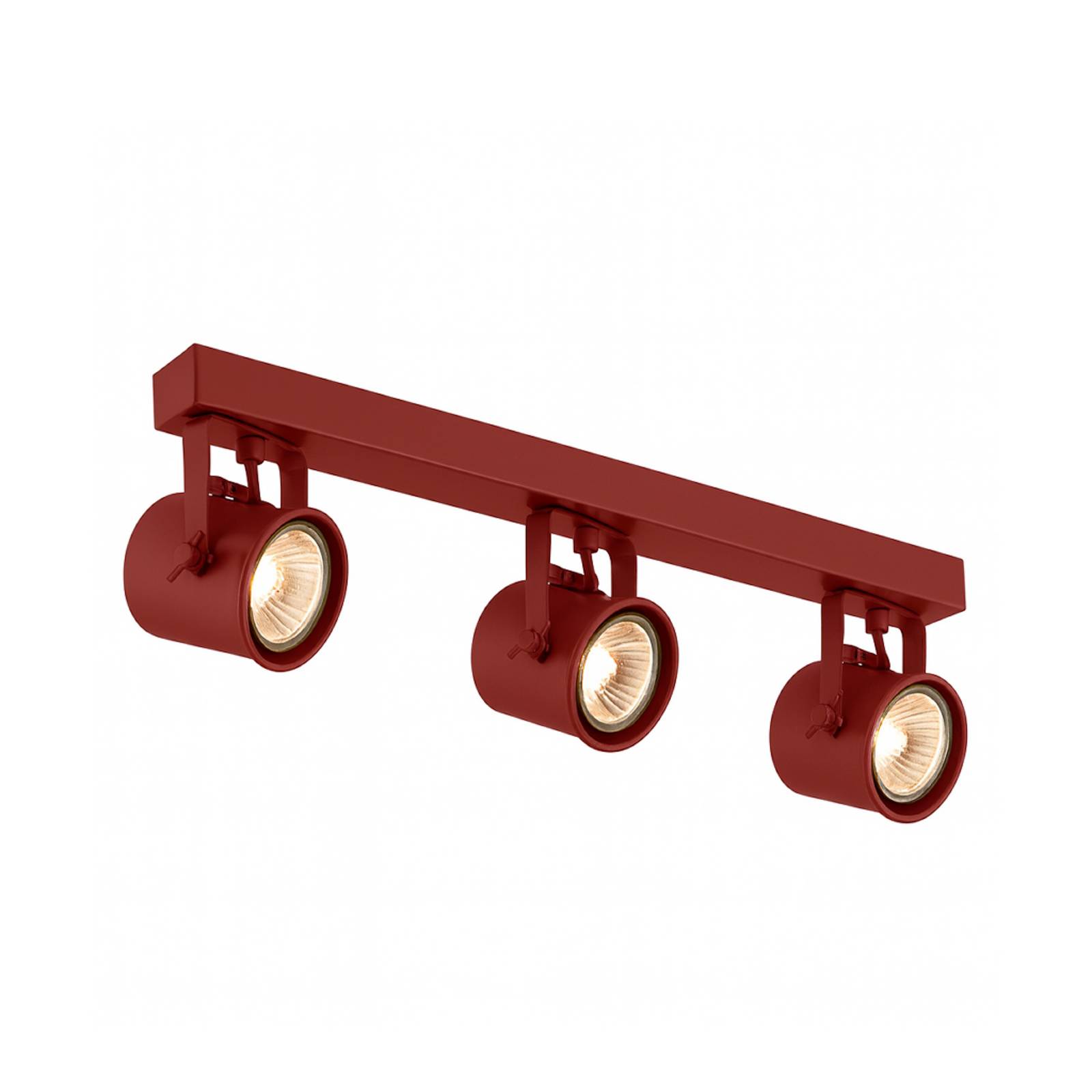 Deckenspot Canico, dreiflammig, rot