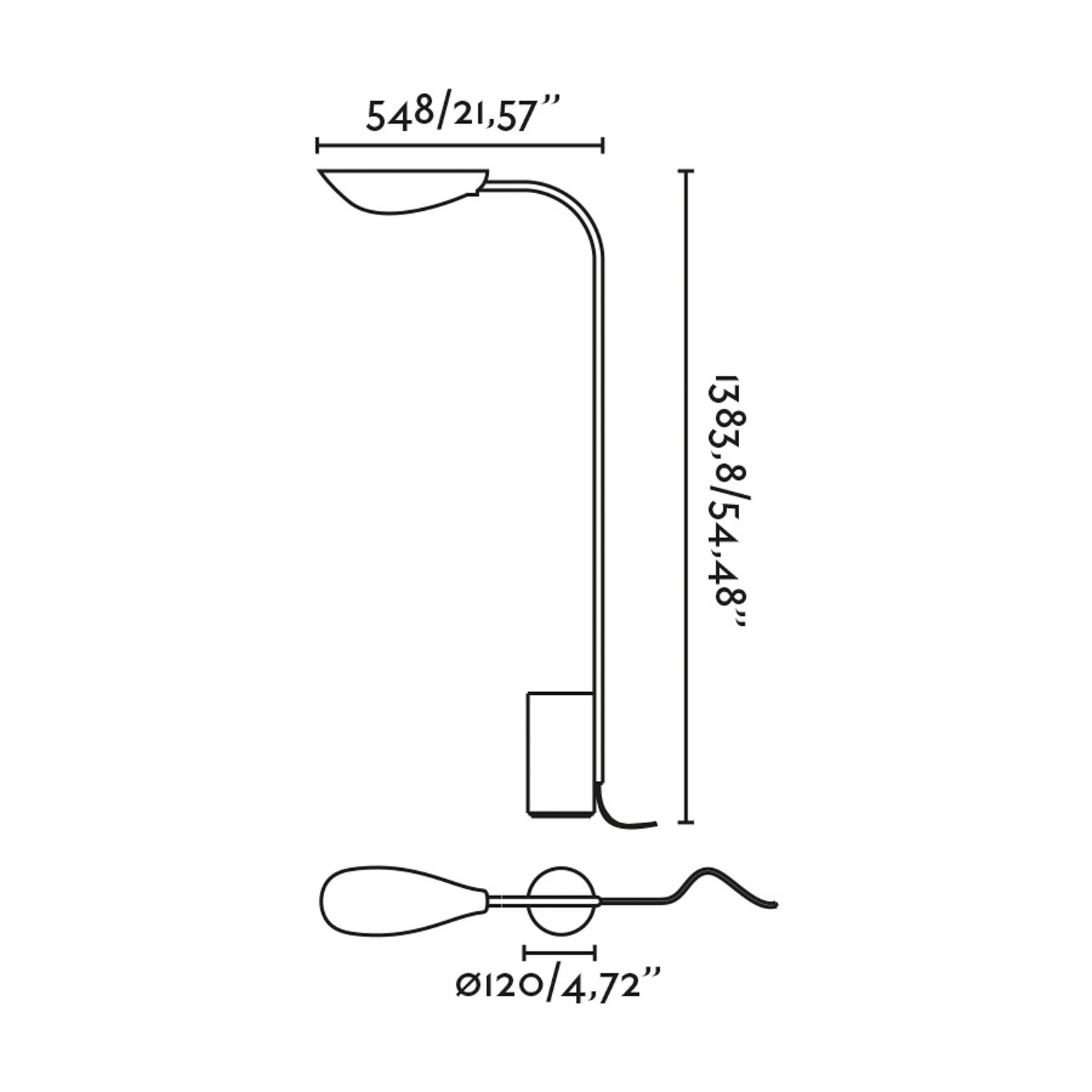 Lampadar Liggera, negru, oțel, înălțime 138,3 cm