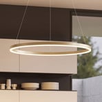 Arcchio LED-Hängeleuchte Albiona, beige, 1 Ring, Ø 80 cm