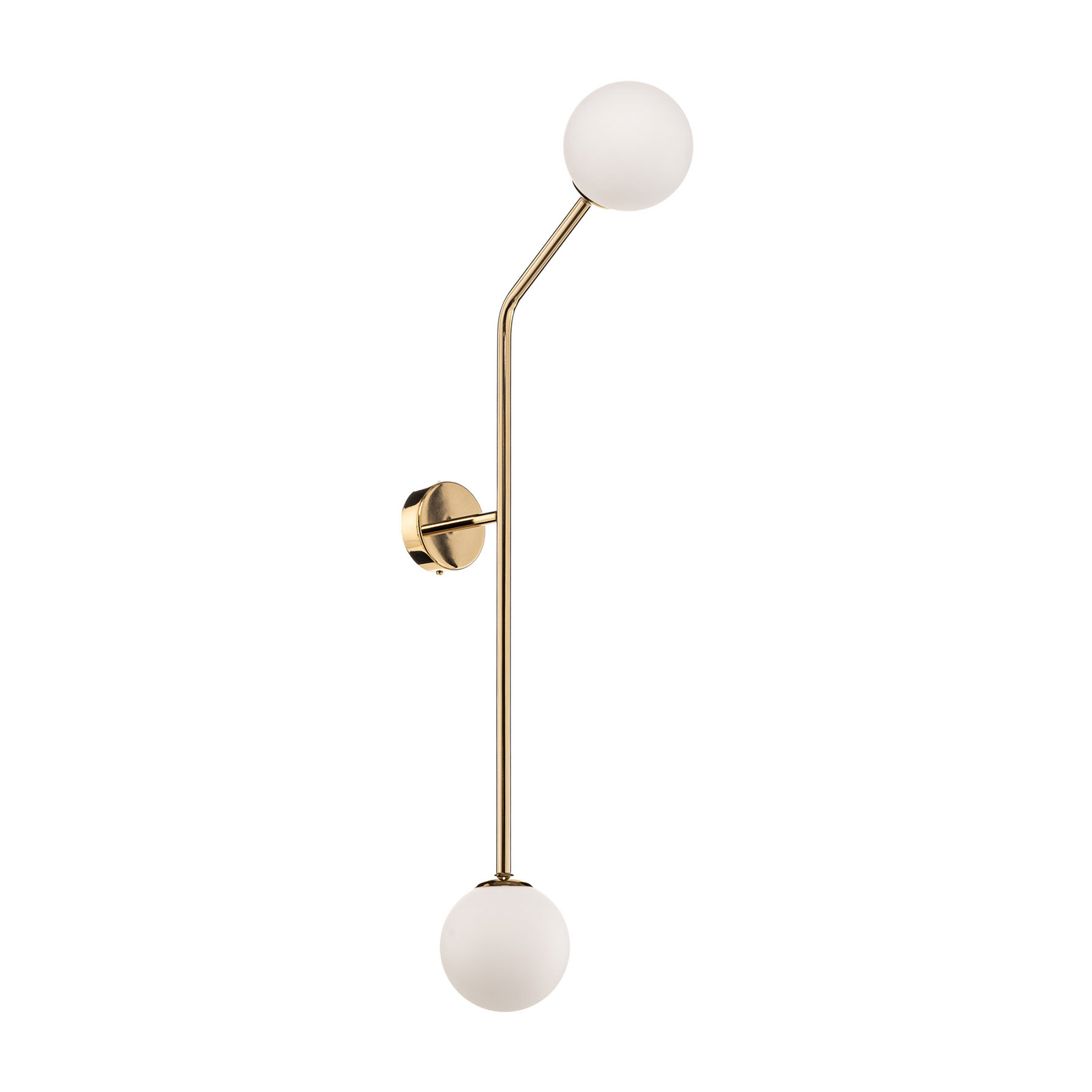 Pure wall light, two-bulb, gold, vertical