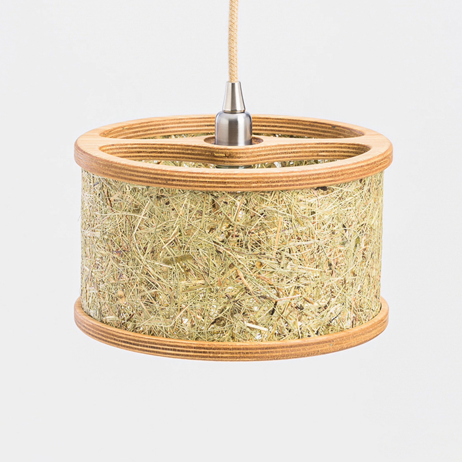 Almut von Wildheim ALMUT 2610 lampă suspendată Ø 25cm fân pur - Camera de zi / sufragerie - Casă de țară / Rustic - stejar natur multicolor - Lemn