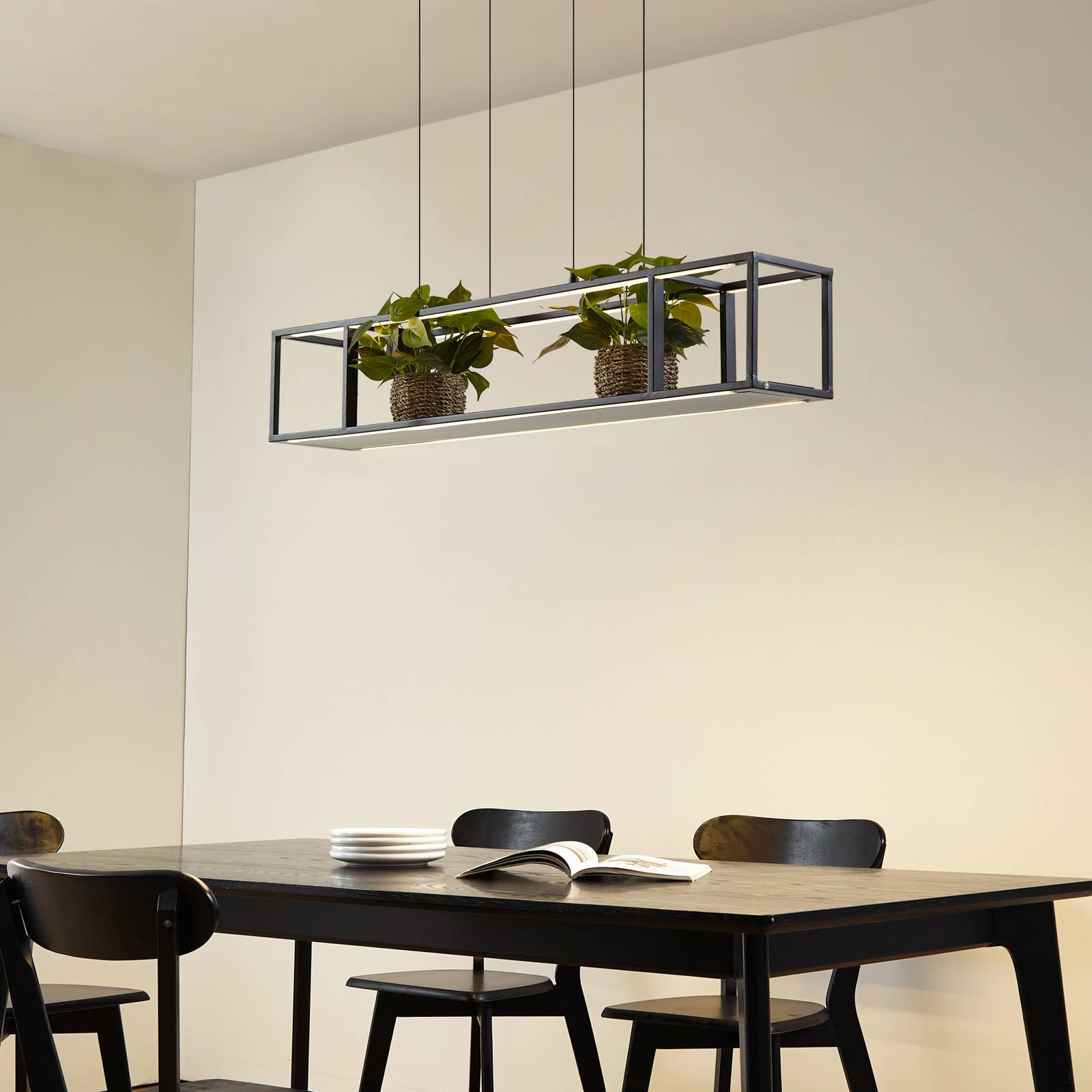 Lucande LED-Hängeleuchte Estante, schwarz, dimmbar günstig online kaufen