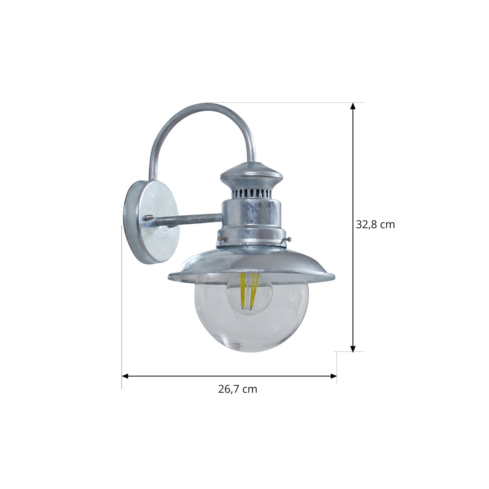 Celinor Na zewnątrz Lampa Ścienna Srebrny - Lindby