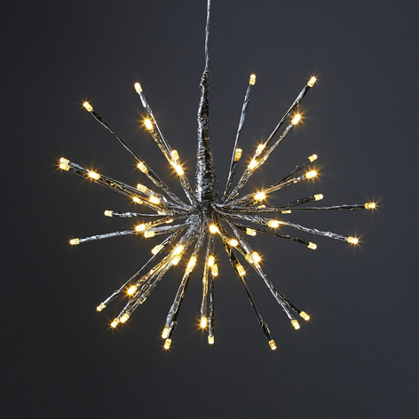8 lysvarianter - LED dekolampen Firework, sølv